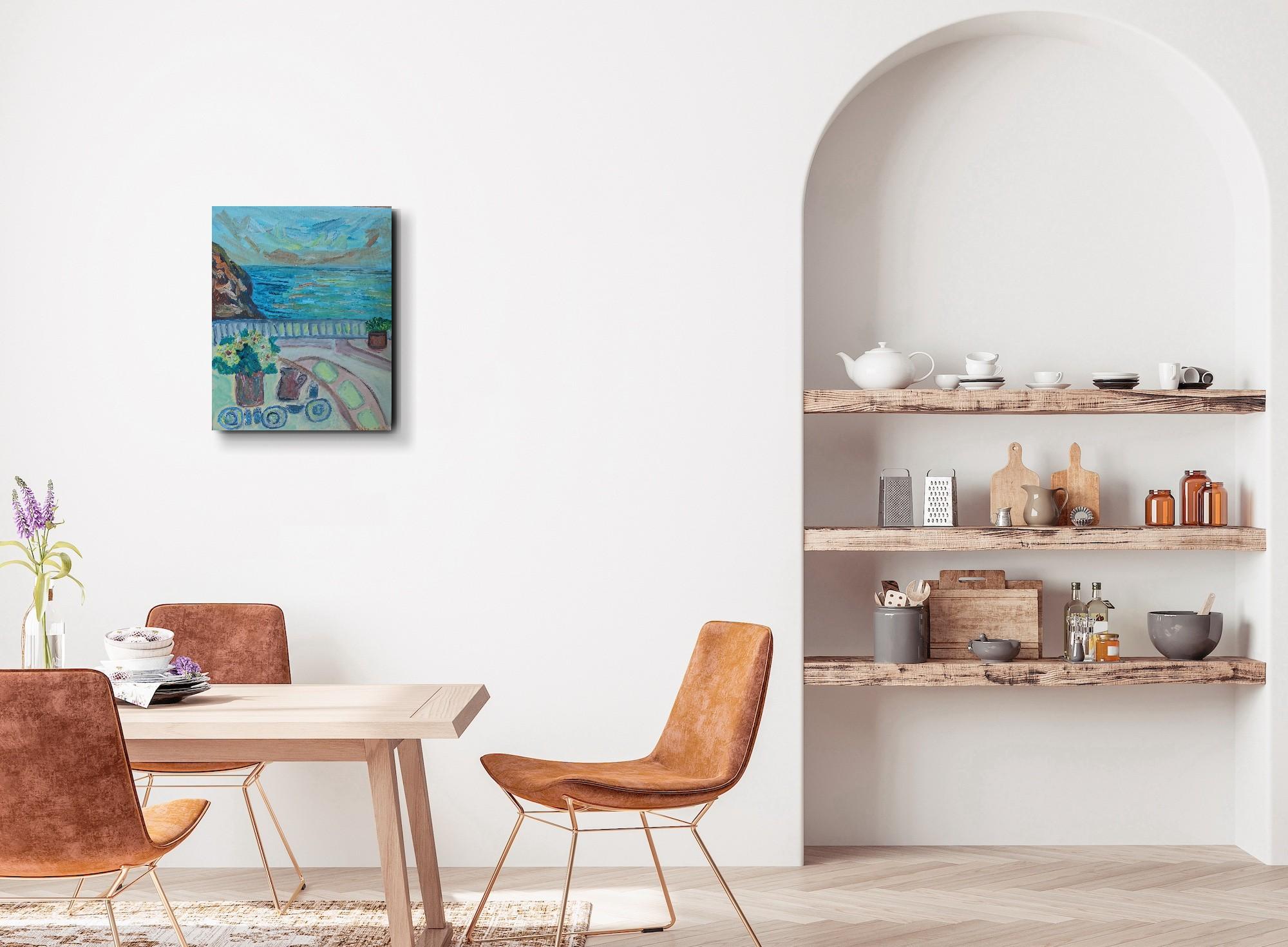 Peinture à l'huile impressionniste expressive de paysage de nature sur cavnas Provence France en vente 3