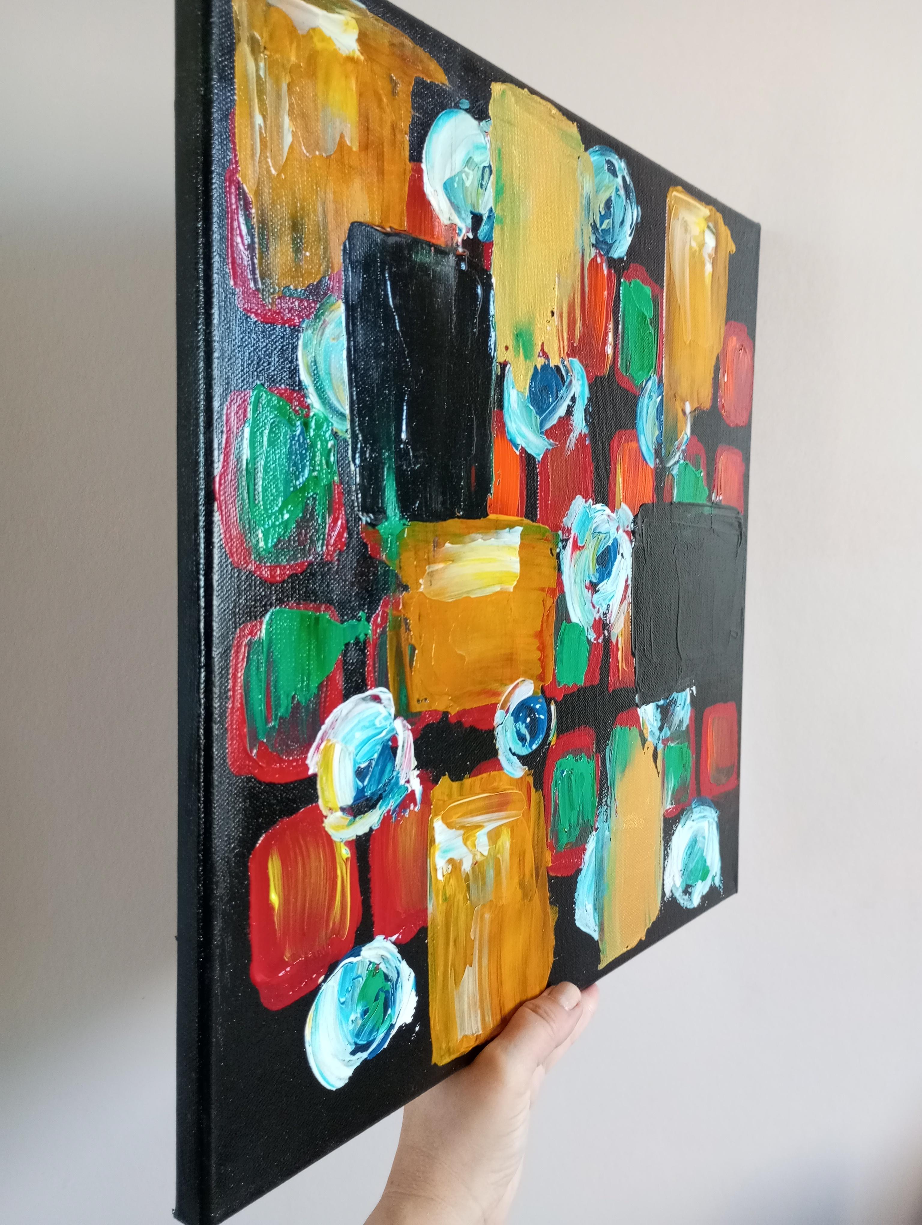 Diptychon  (zwei Leinwände) abstrakt, lebendig, abstrakt  Innenmalerei  