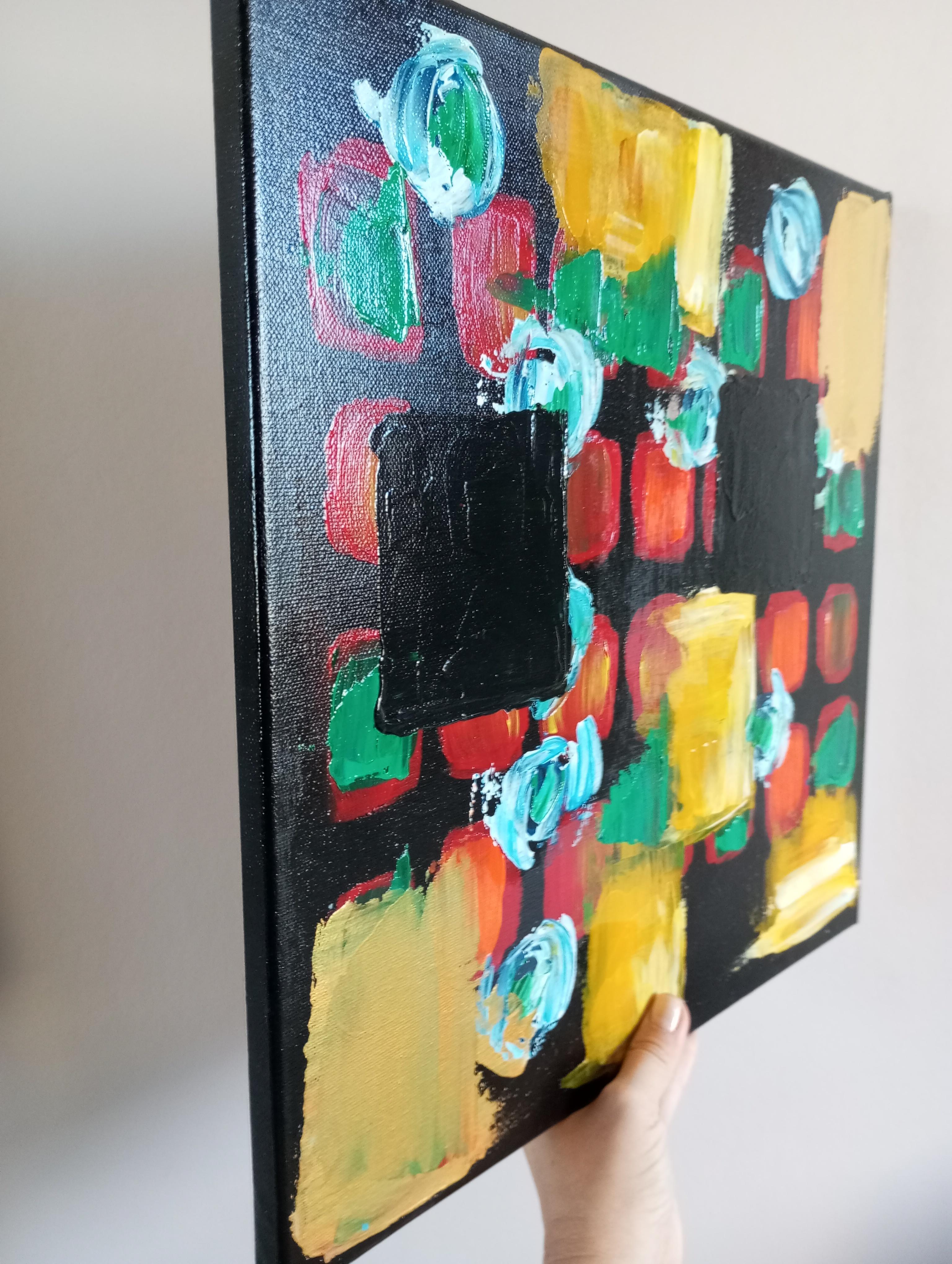 Diptychon  (zwei Leinwände) abstrakt, lebendig, abstrakt  Innenmalerei  
