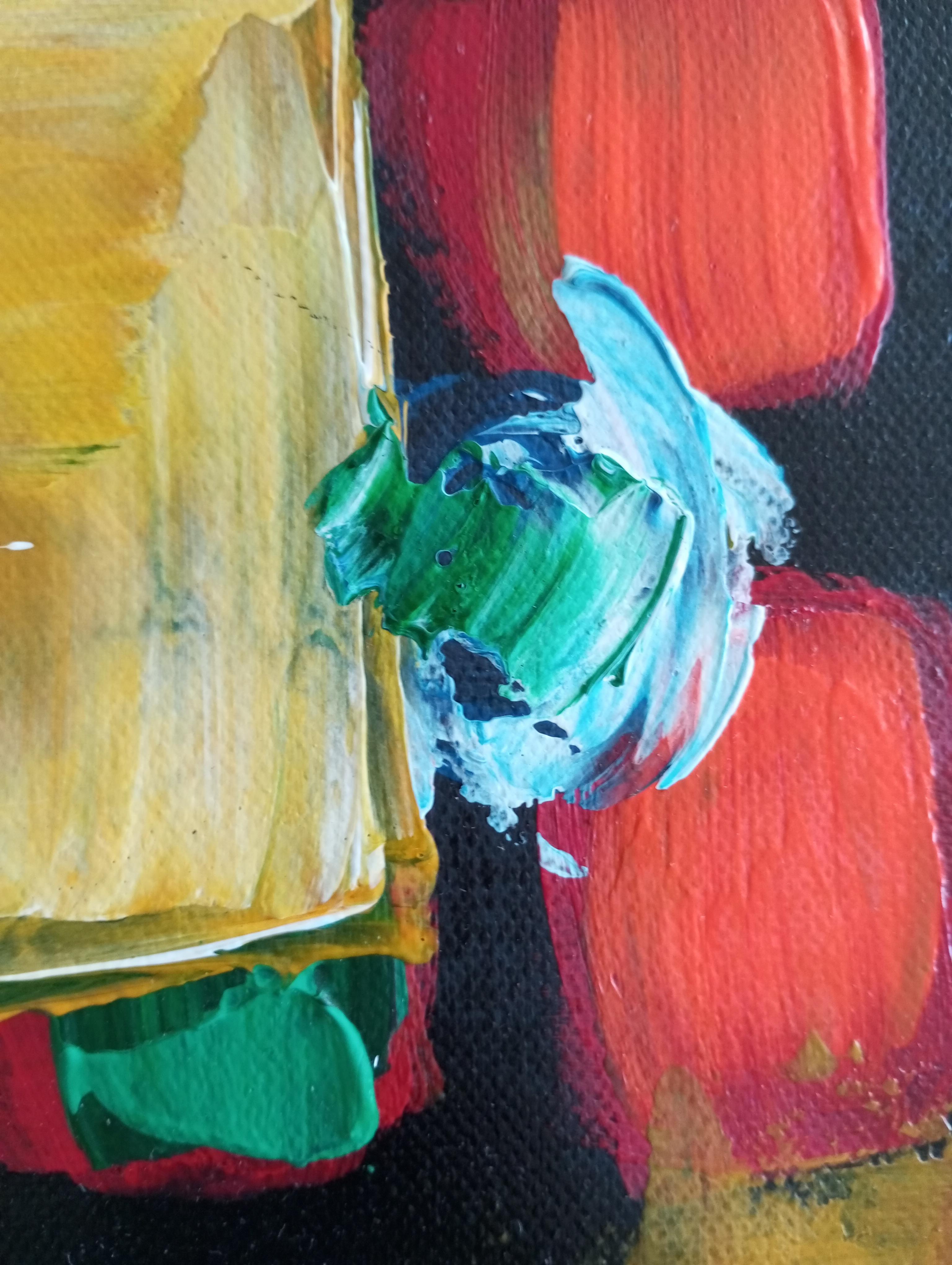 Diptychon  (zwei Leinwände) abstrakt, lebendig, abstrakt  Innenmalerei  