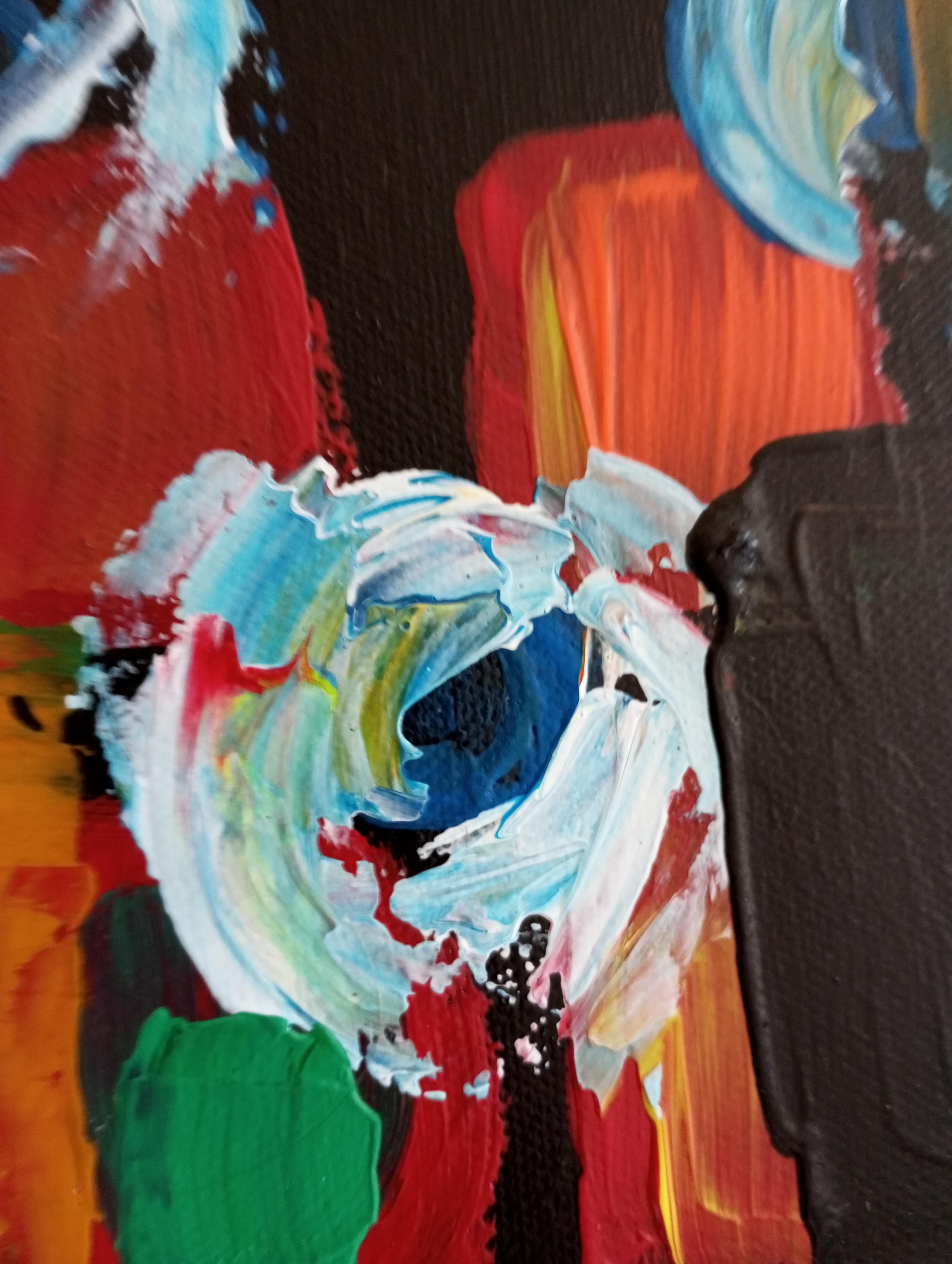 Diptychon  (zwei Leinwände) abstrakt, lebendig, abstrakt  Innenmalerei  