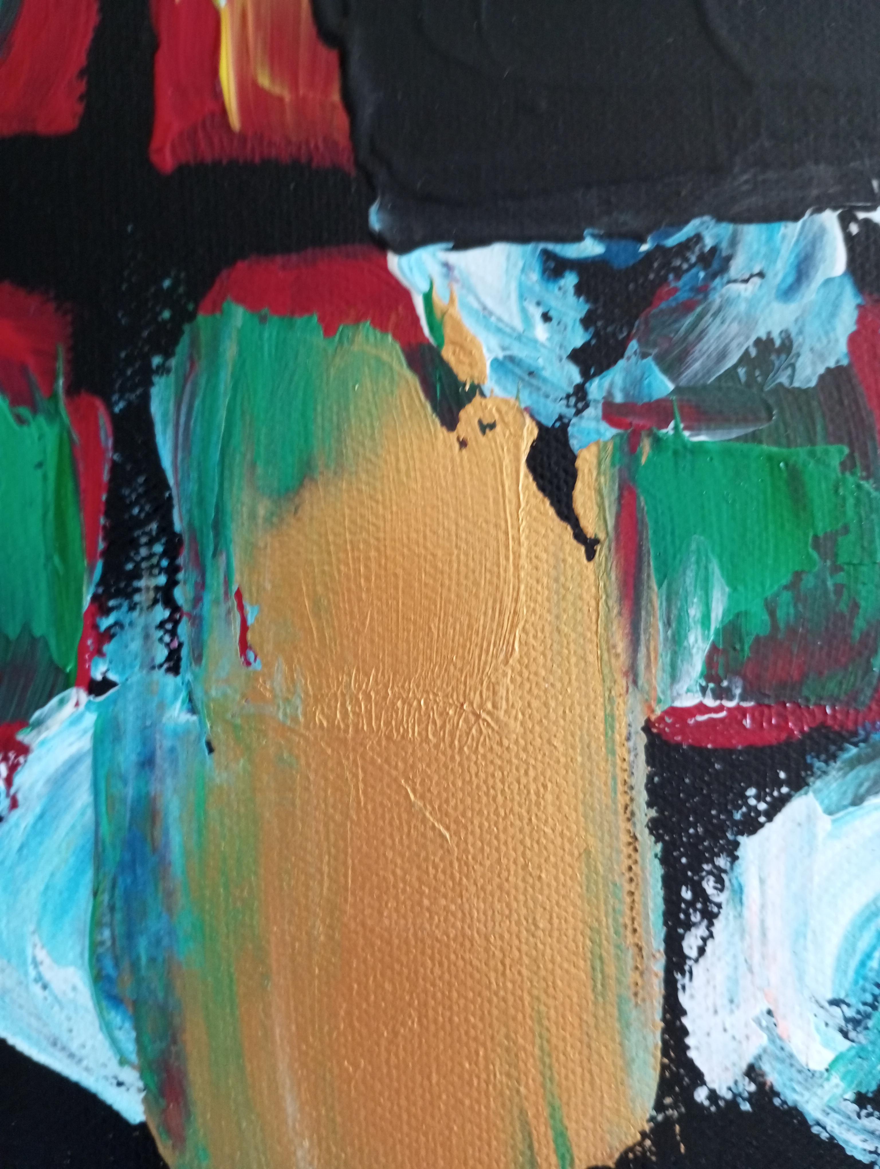 Diptychon  (zwei Leinwände) abstrakt, lebendig, abstrakt  Innenmalerei  