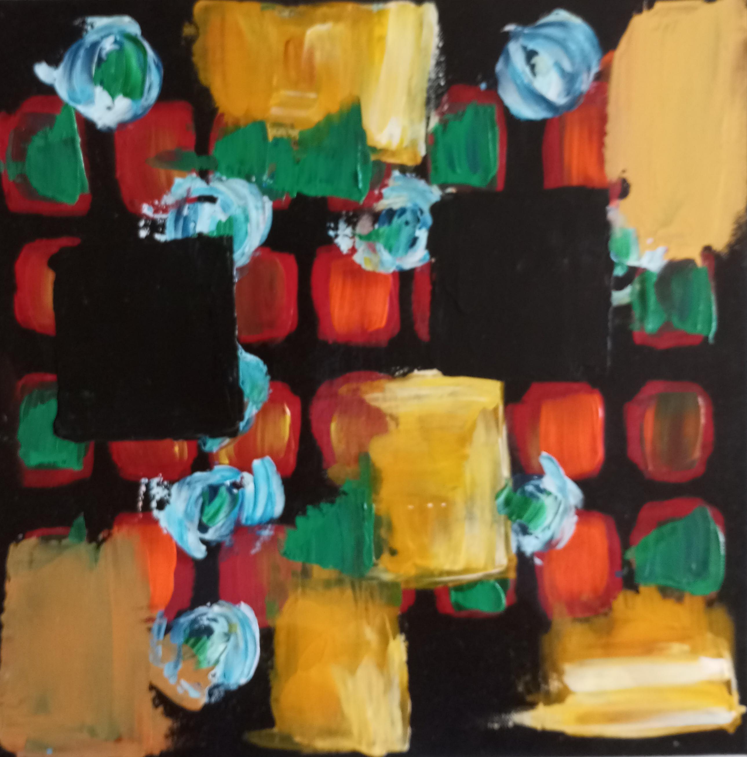 Diptychon  (zwei Leinwände) abstrakt, lebendig, abstrakt  Innenmalerei  