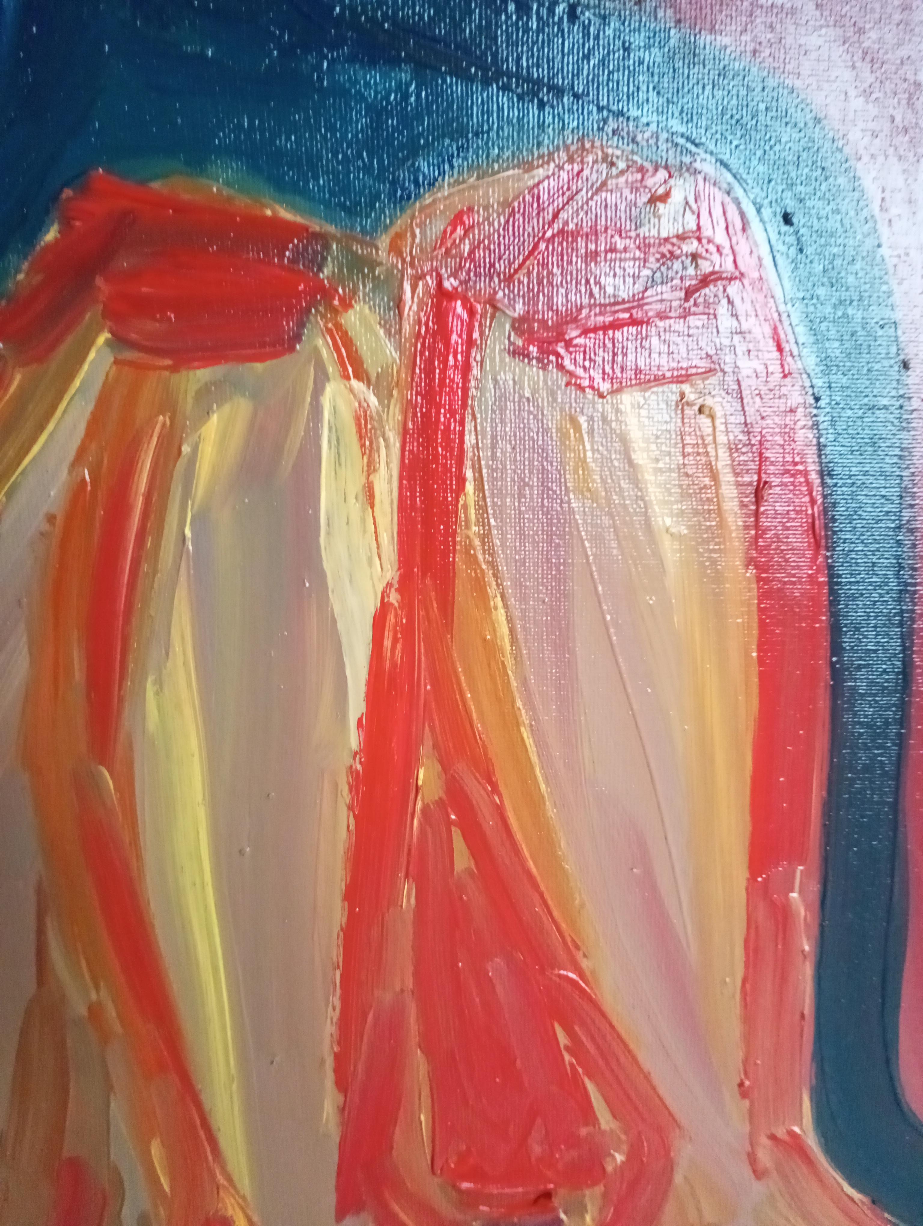 Contemporary expressive figurative Porträt Ölgemälde einer Frau auf Leinwand im Angebot 8