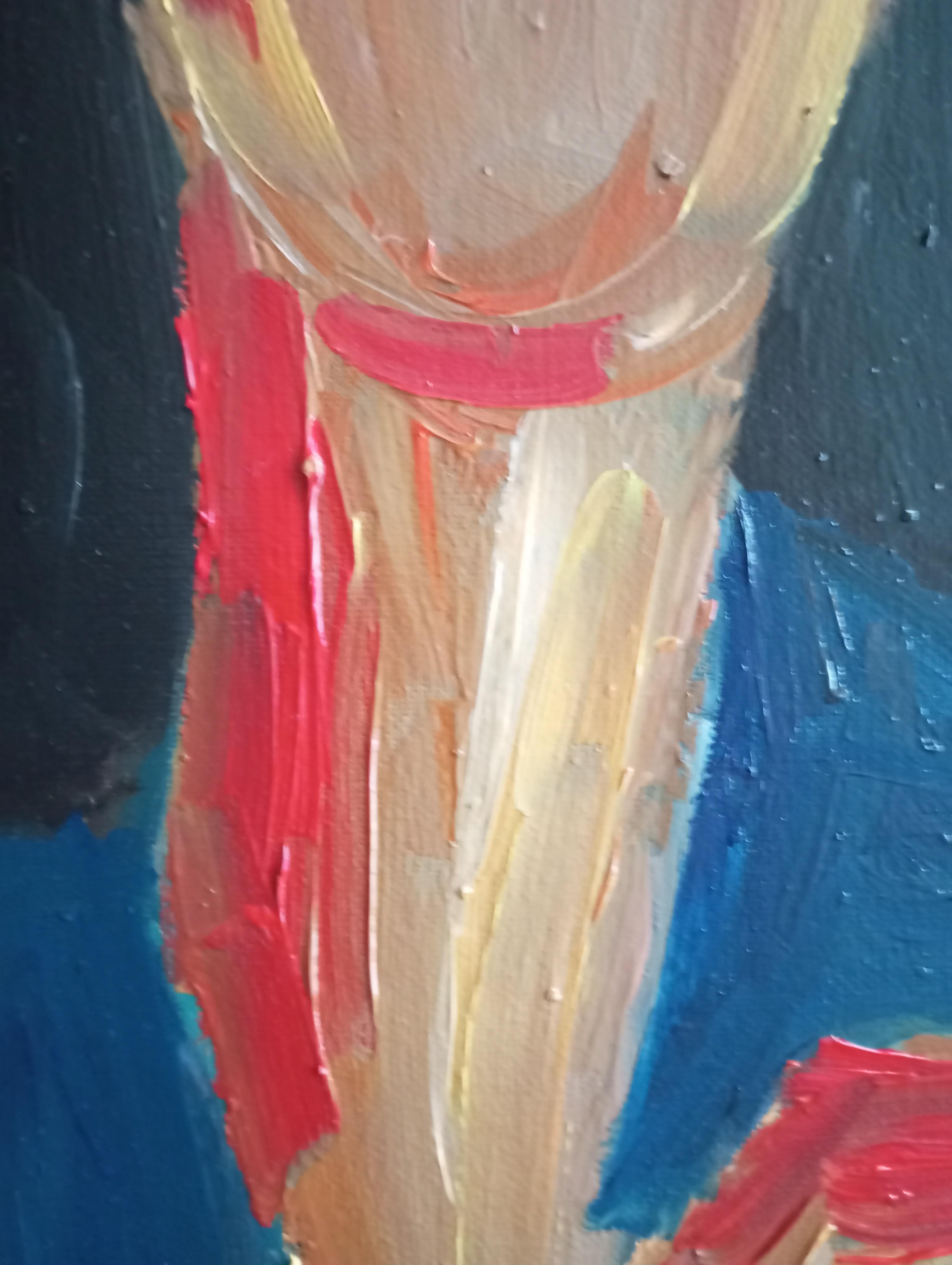 Contemporary expressive figurative Porträt Ölgemälde einer Frau auf Leinwand im Angebot 14