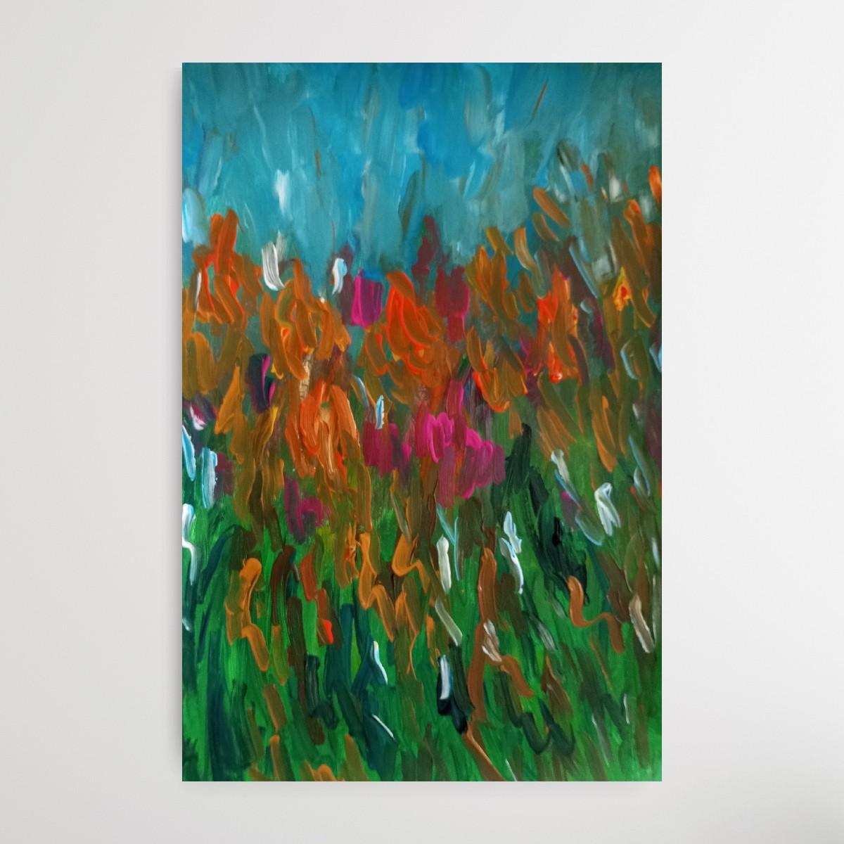 Pintura expresiva de colores vibrantes 