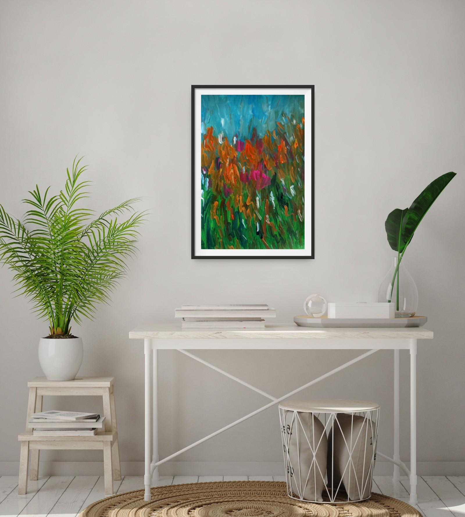Pintura expresiva de colores vibrantes 