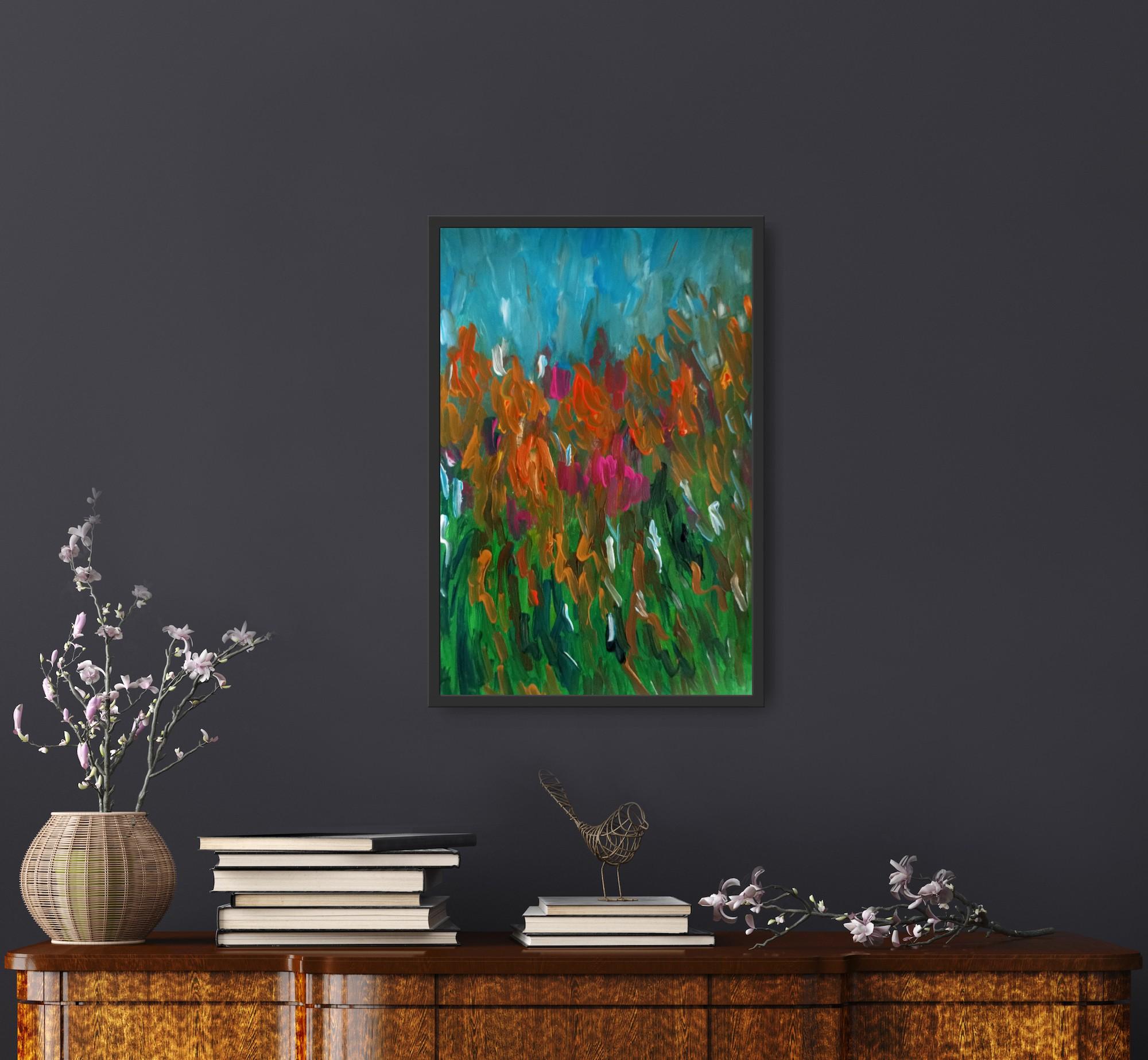 Pintura expresiva de colores vibrantes 