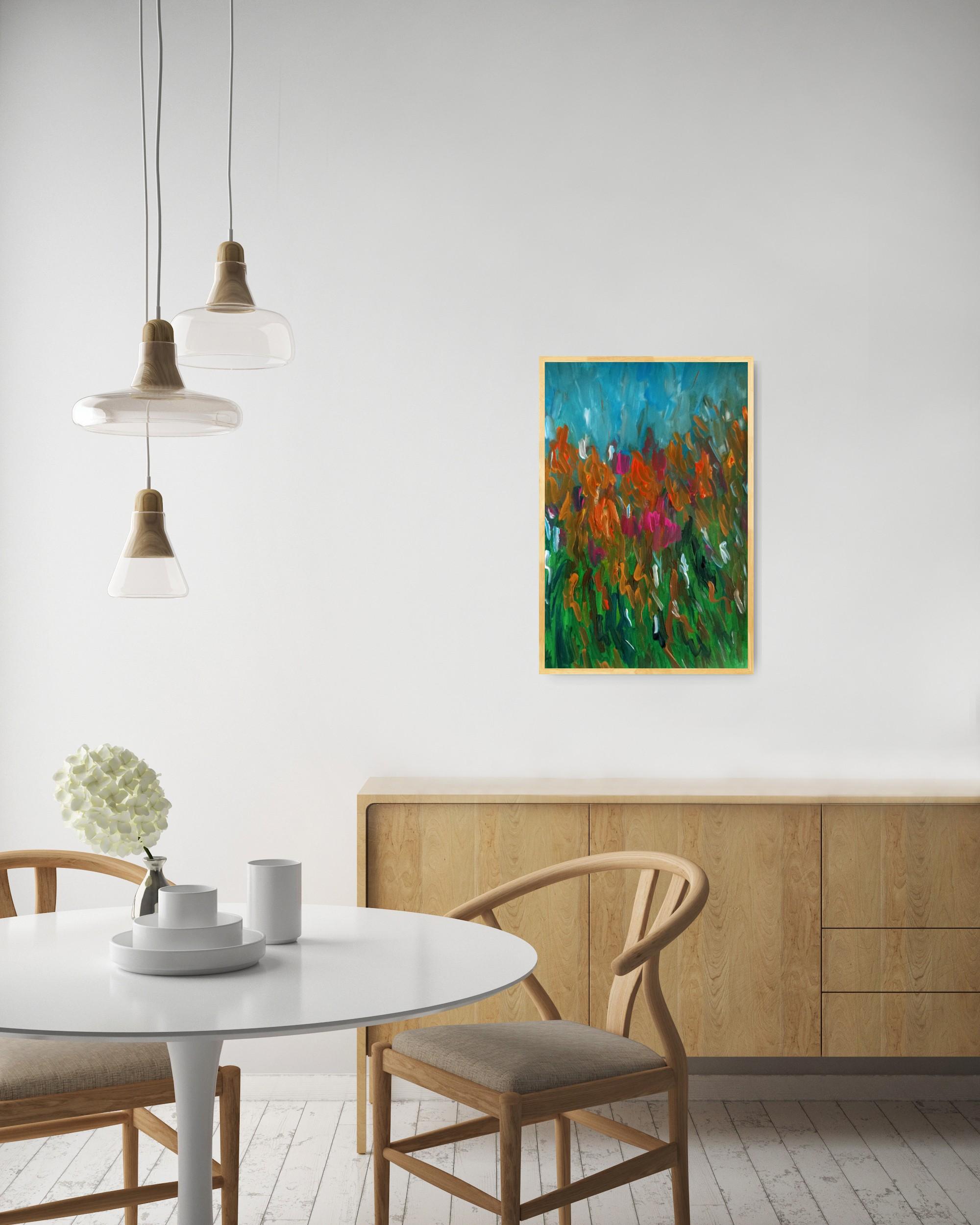 Pintura expresiva de colores vibrantes 