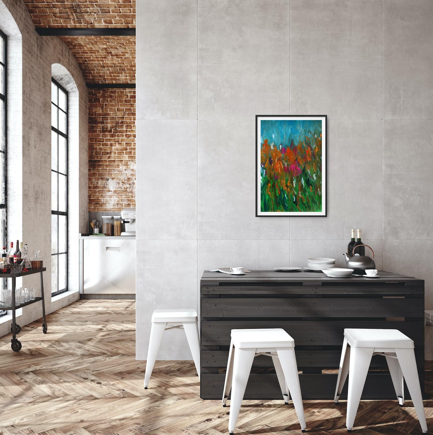 Pintura expresiva de colores vibrantes 
