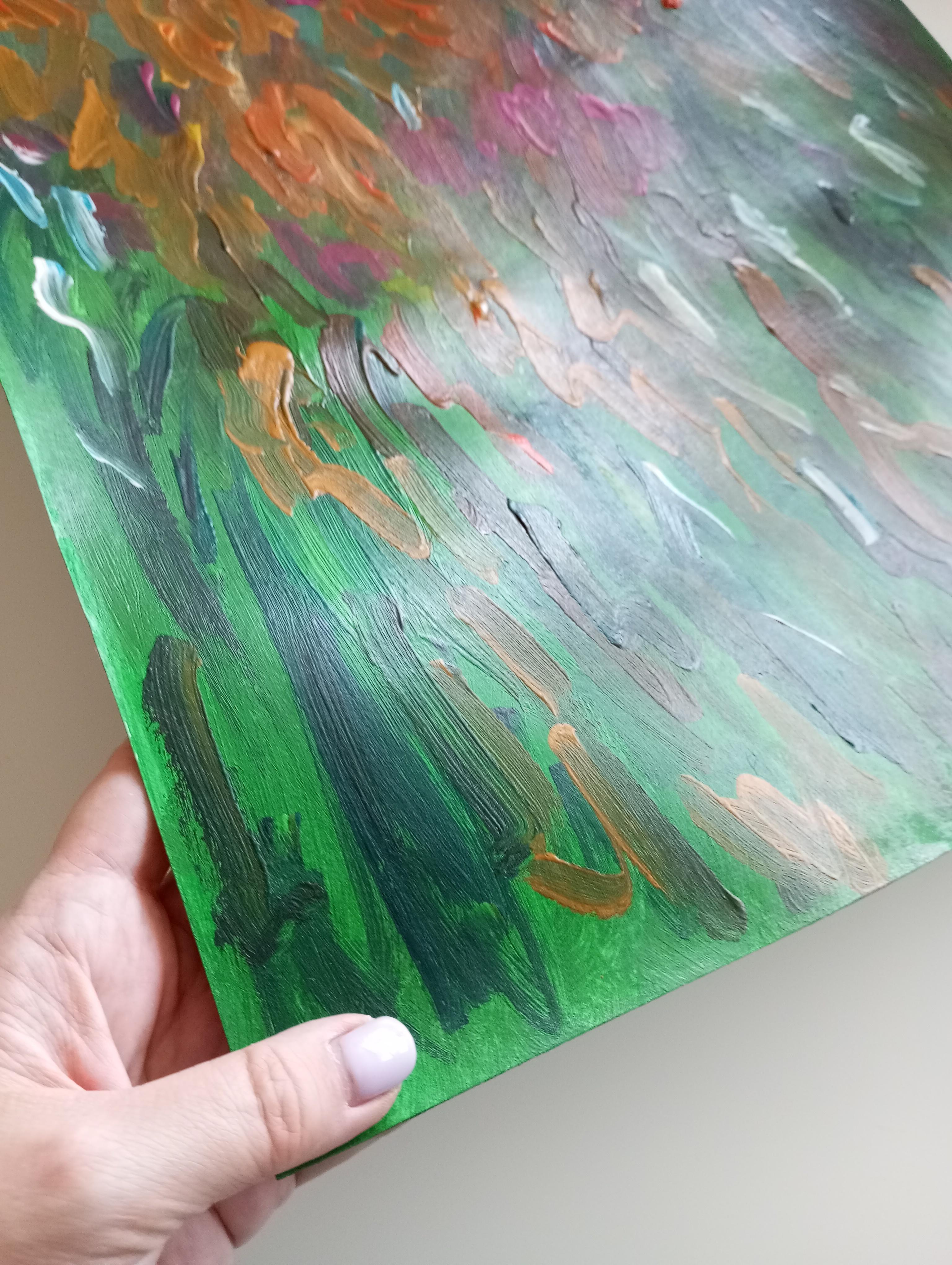 Pintura expresiva de colores vibrantes 