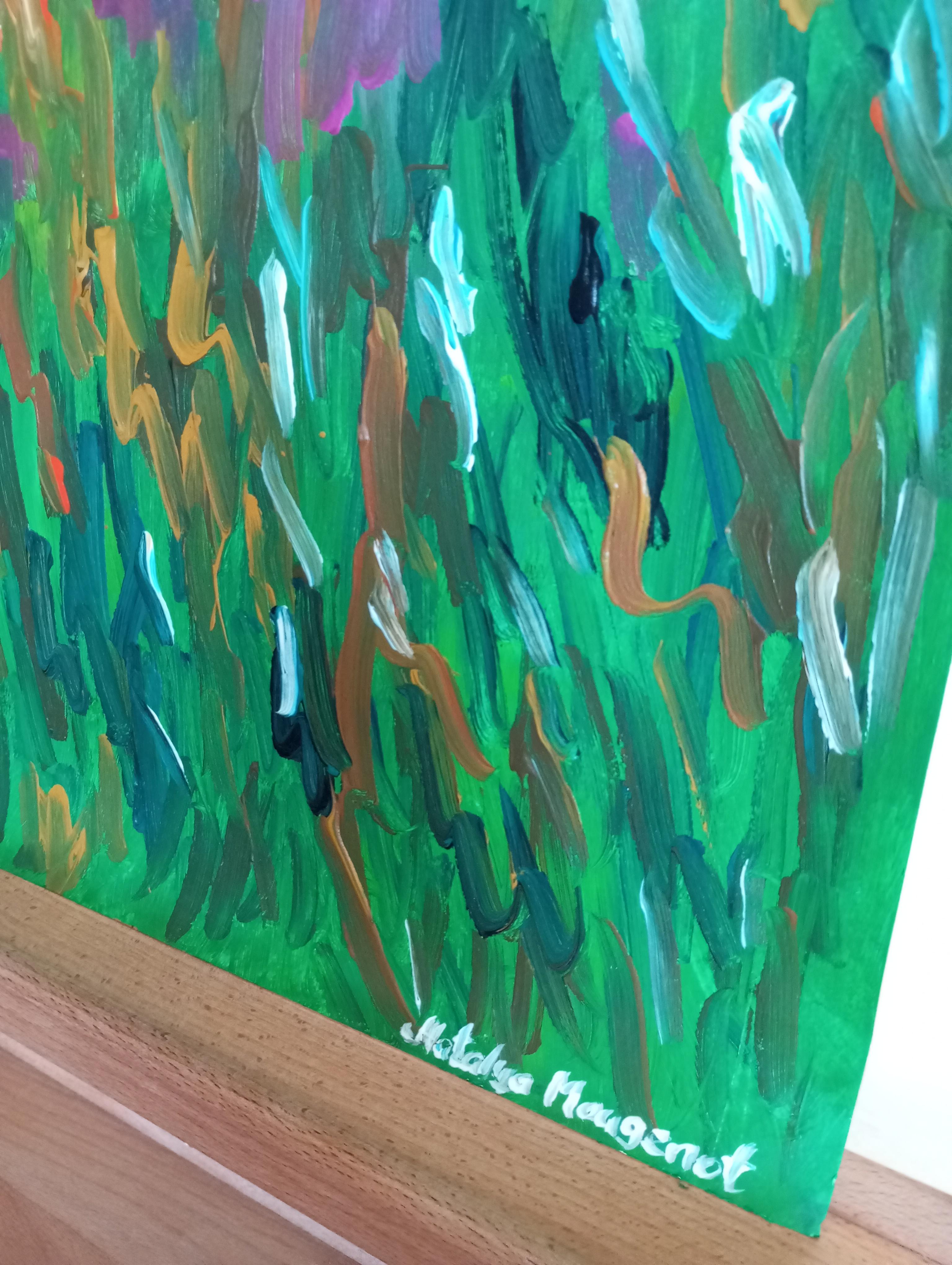 Pintura expresiva de colores vibrantes 
