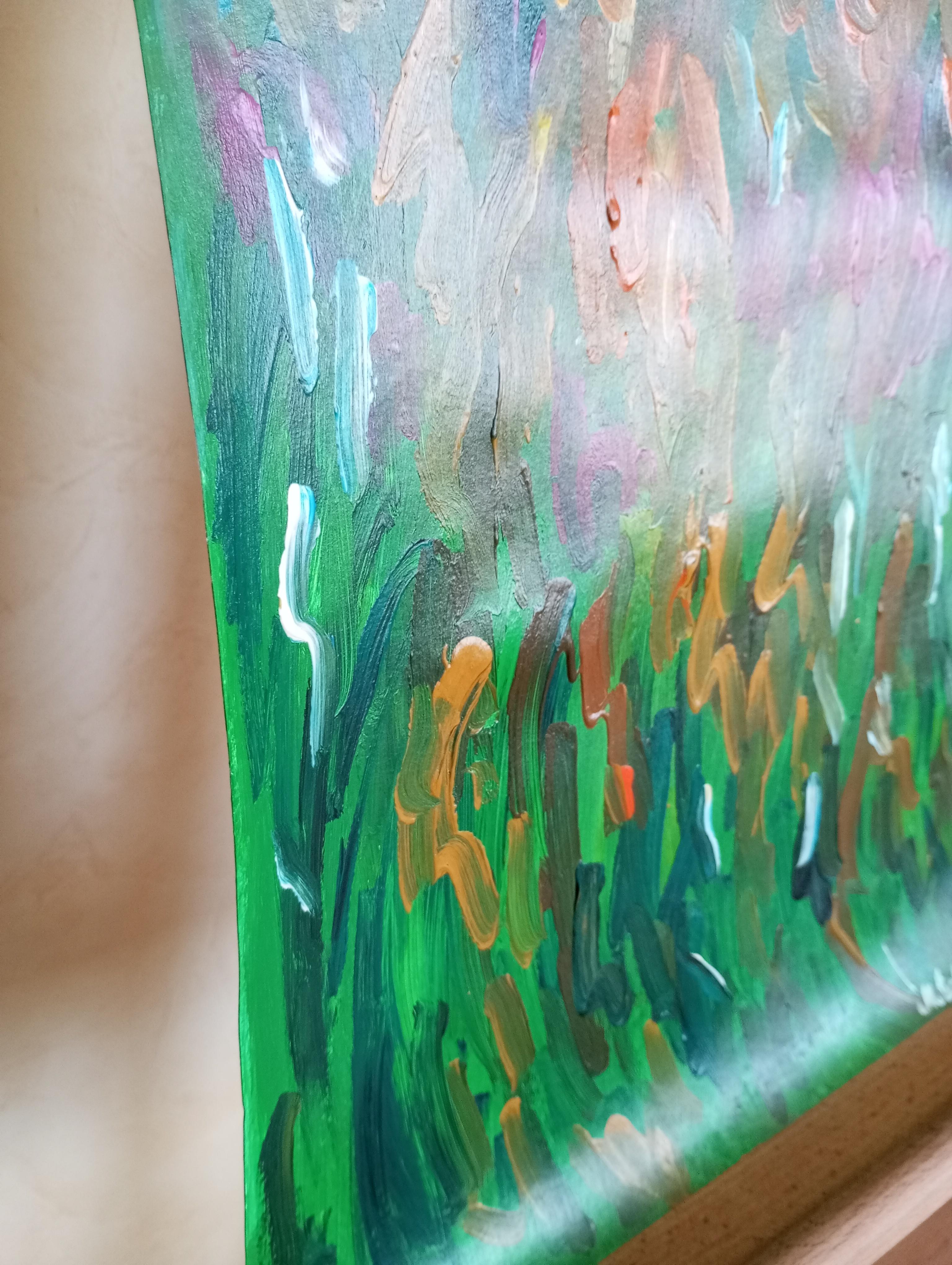 Pintura expresiva de colores vibrantes 