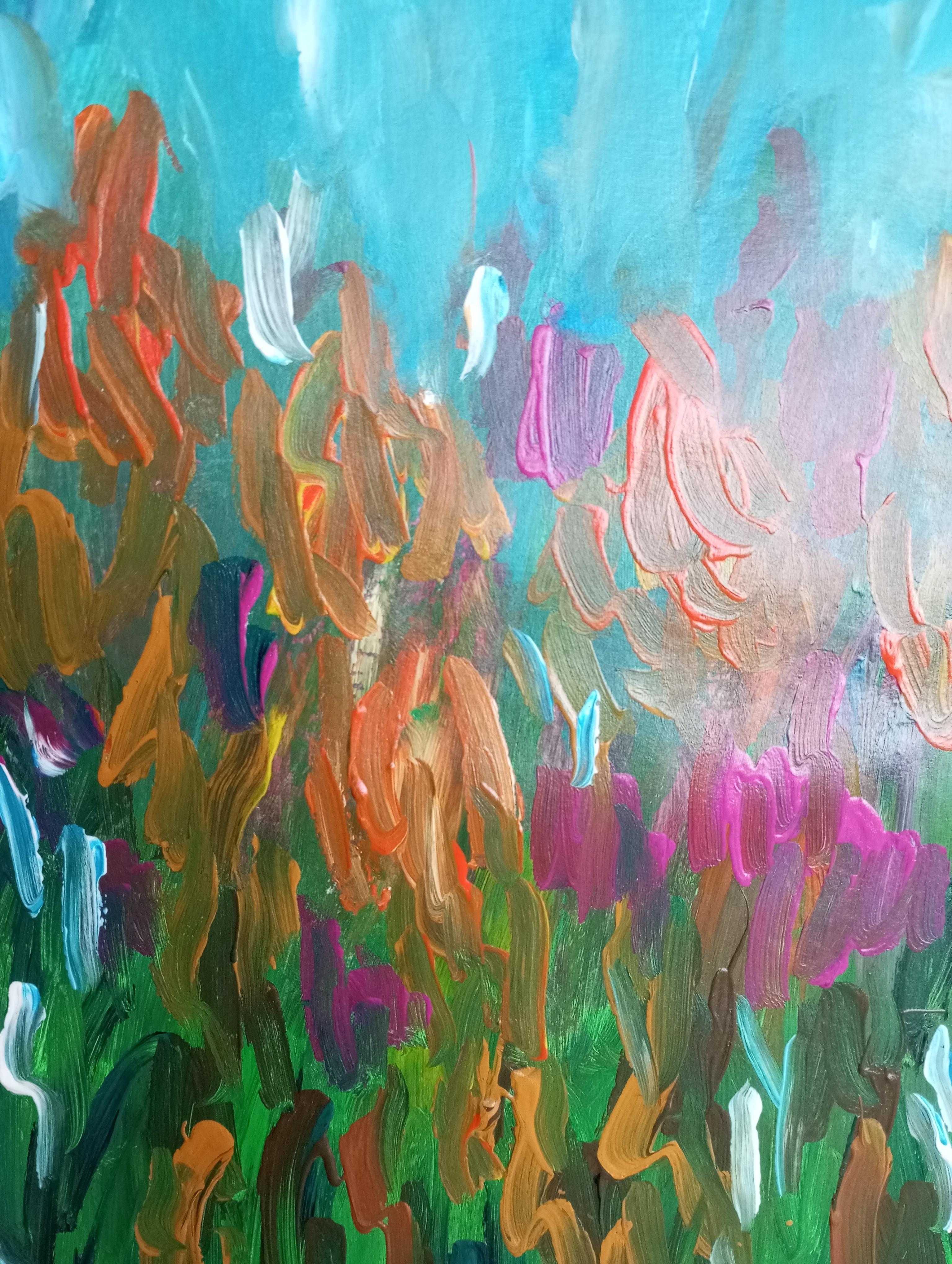 Pintura expresiva de colores vibrantes 
