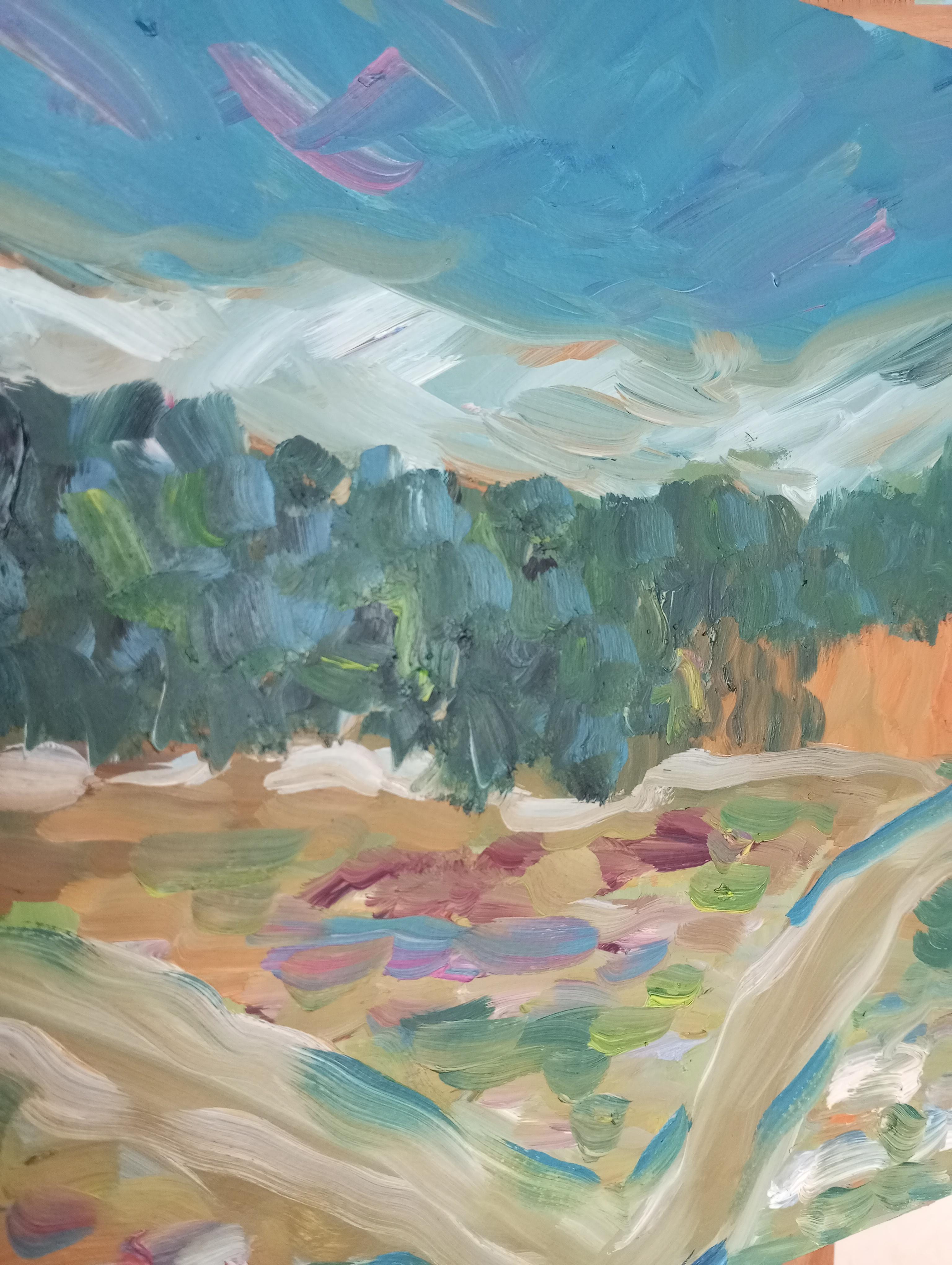 Expressionistisches impressionistisches Gemälde einer Landschaft „Close to nature“ im Angebot 5