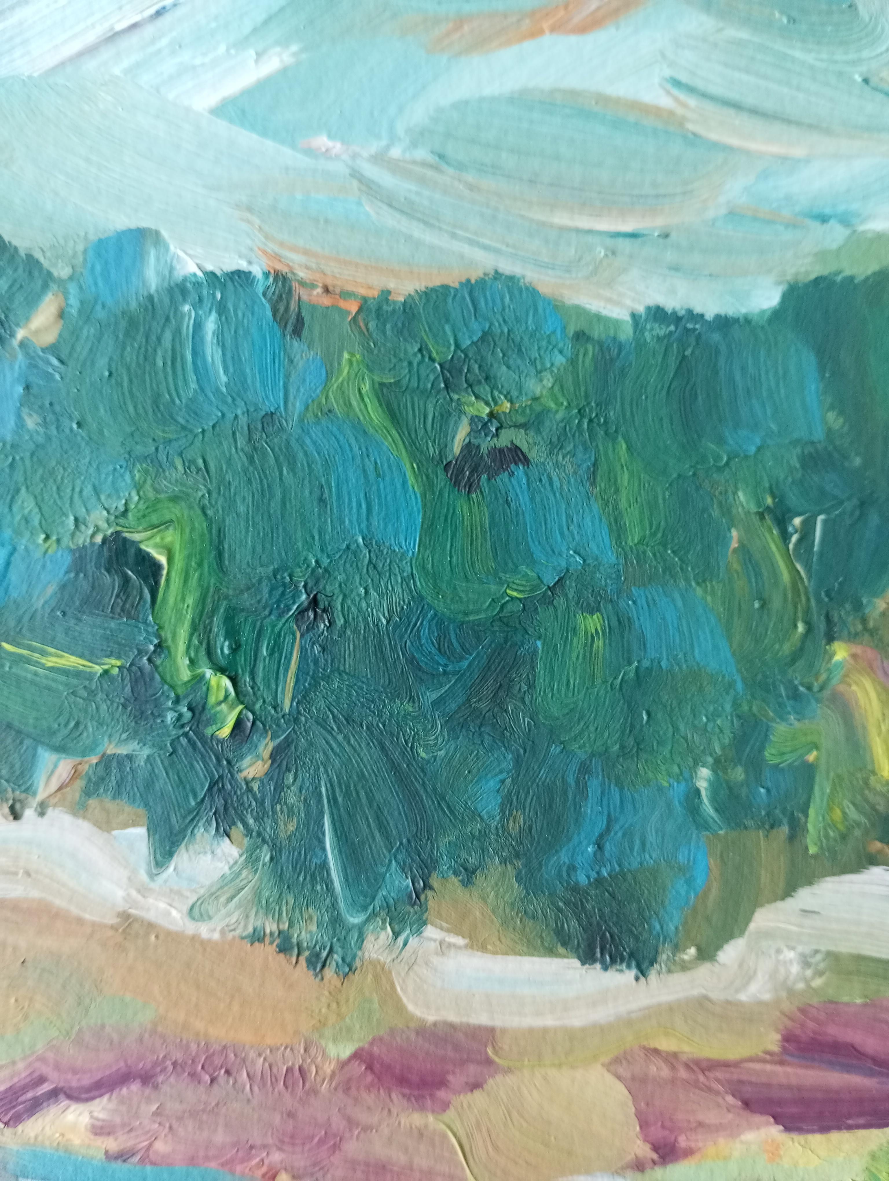 Expressionistisches impressionistisches Gemälde einer Landschaft „Close to nature“ im Angebot 9