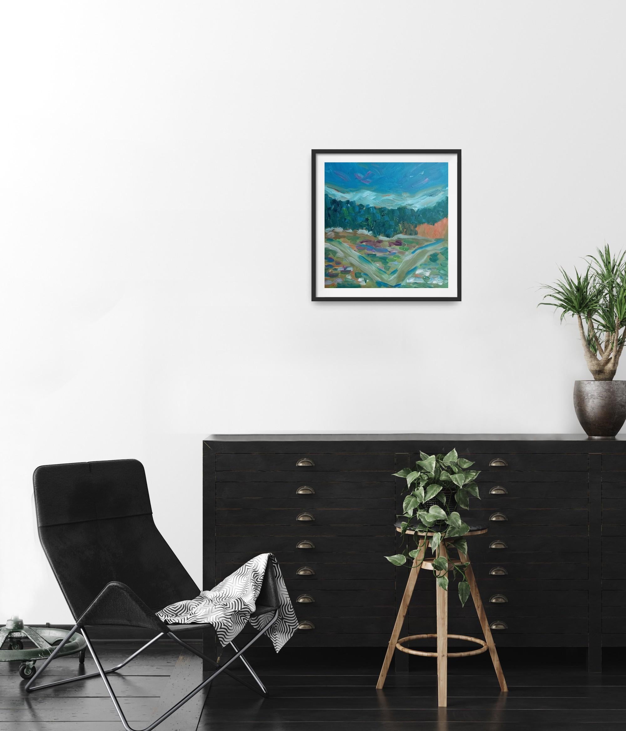 Expressionistisches impressionistisches Gemälde einer Landschaft „Close to nature“ im Angebot 1