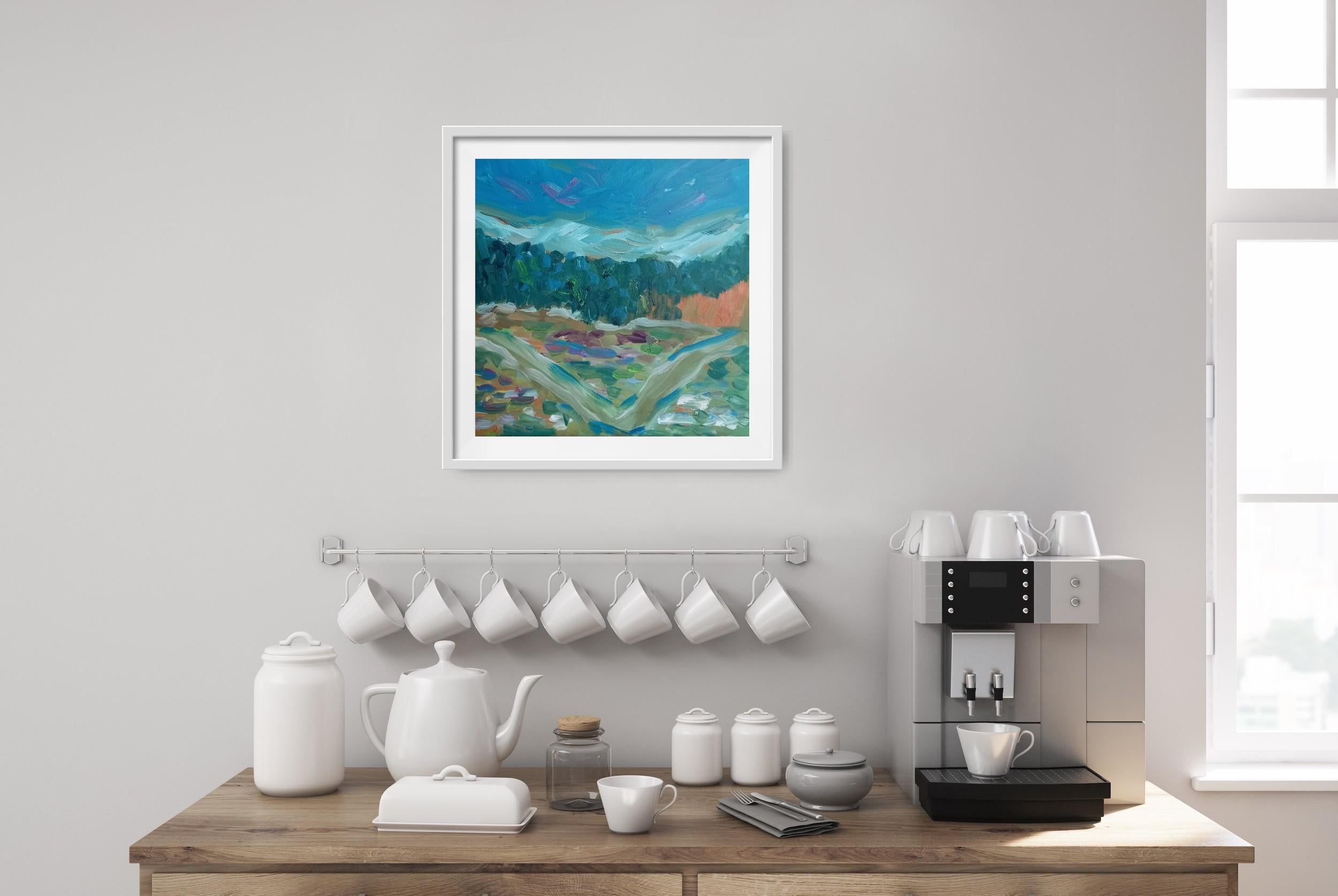 Expressionistisches impressionistisches Gemälde einer Landschaft „Close to nature“ im Angebot 3