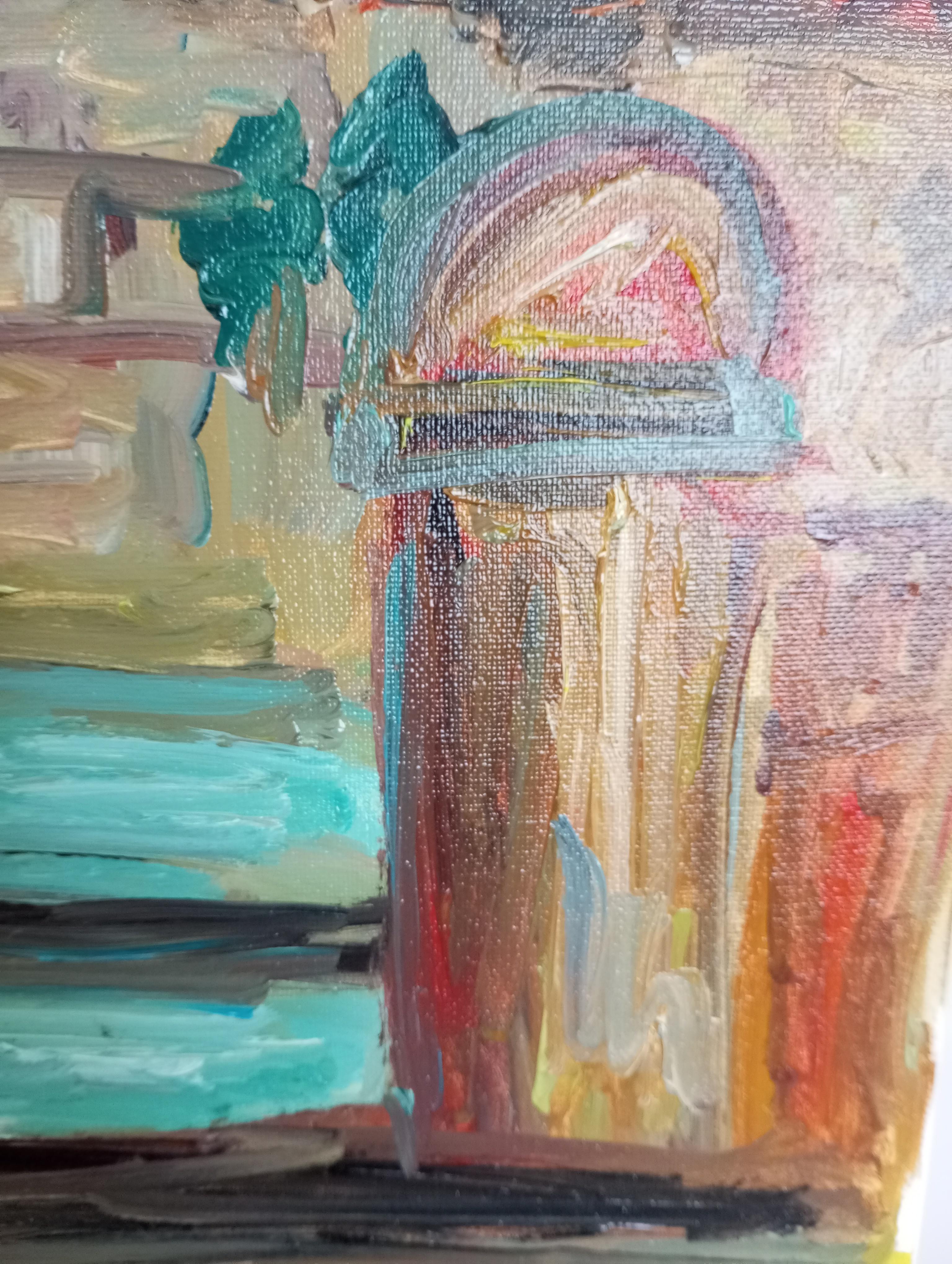 Contemporary impressionist oil painting Seaside South of  France on canvas For Sale 8