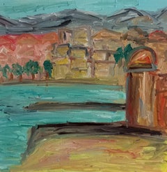 Contemporary impressionist oil painting Seaside South of  France on canvas
