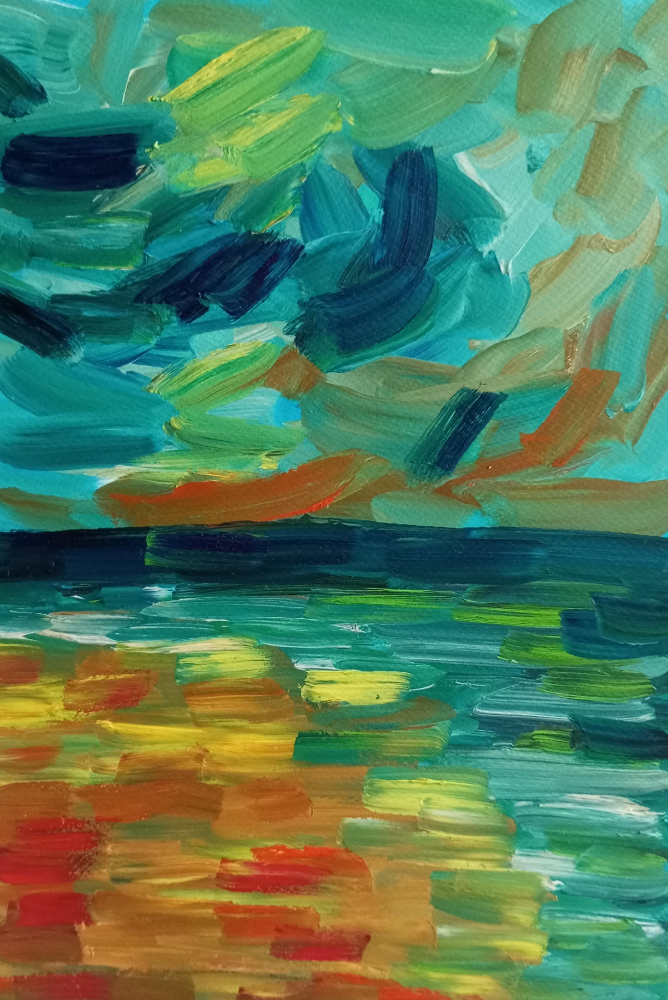 Natalya Mougenot  Abstract Painting - "Feeling the fresh sea breeze"