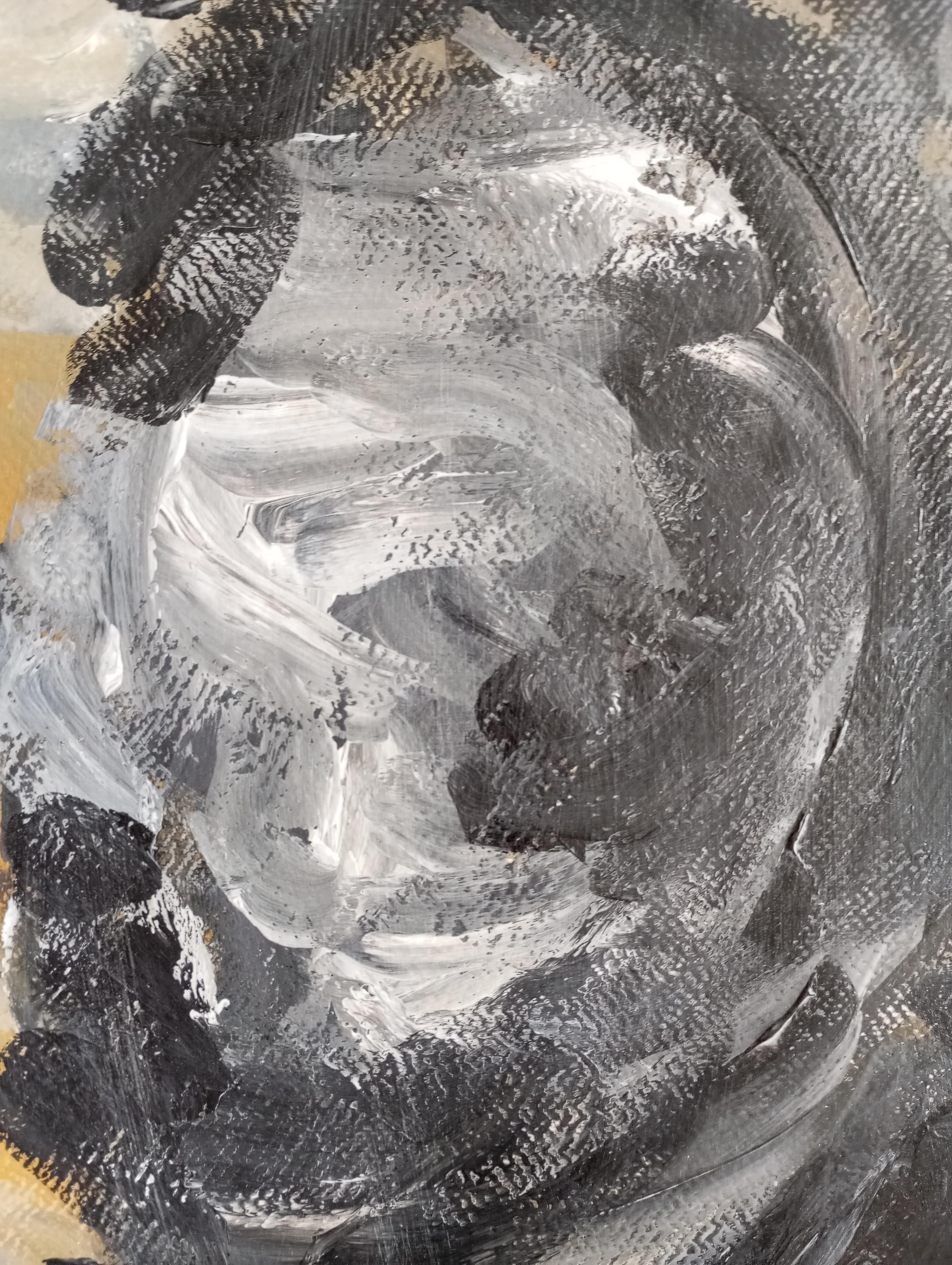En mis obras abstractas manipulo las pinturas sin un plan preconcebido, ya que me guío por lo que quiero expresar en cada momento, aprovechando la calidad de los materiales para conseguir composiciones, estructuras y formas originales e