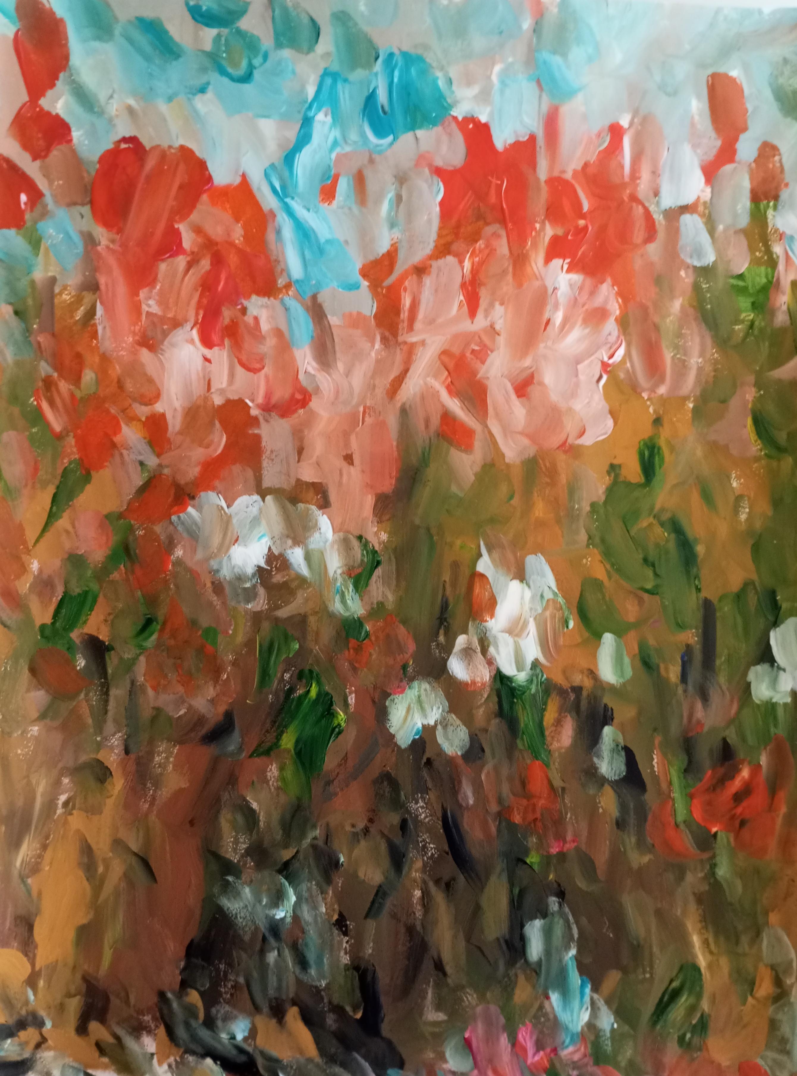 Natalya Mougenot  Abstract Painting - "Floral Radiance"
