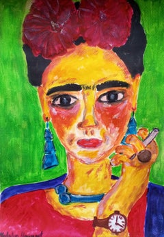 "Frida con sigaretta" (ritratto contemporaneo di Frida Kahlo)