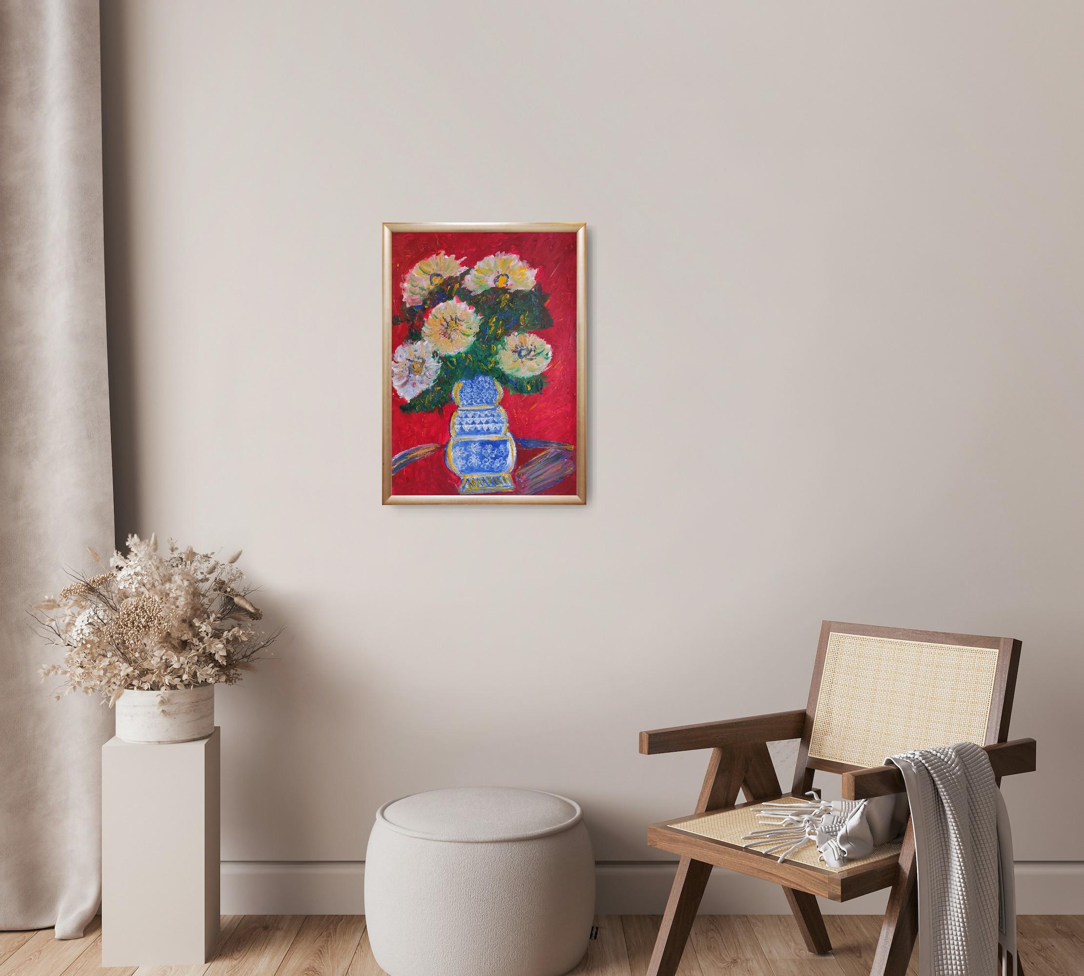 This vibrant floral artwork 