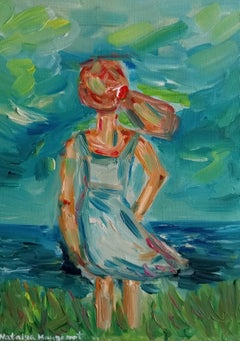 "I am what I am" (contemporary figurative oil painting of a woman on canvas)