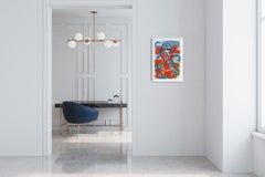 "J'aime mes Chupa Chups à la fraise" ( art figuratif peinture naïve d'un garçon).