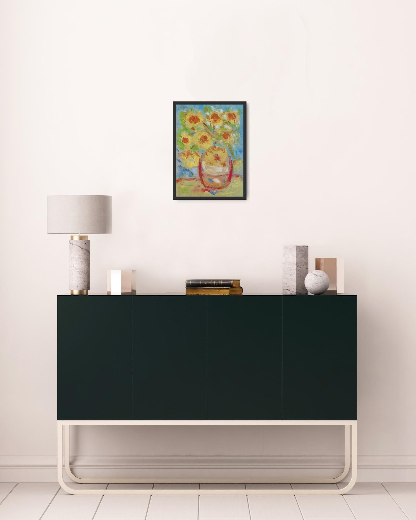 Floral oil painting on paper 