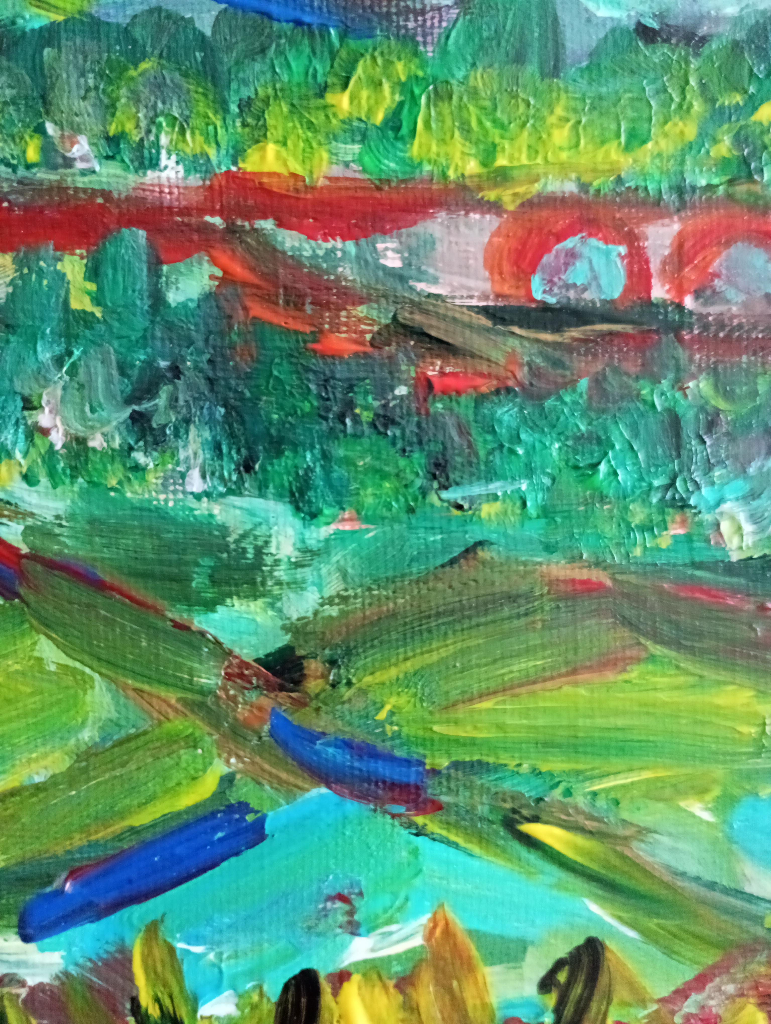 Paysage de nature contemporain, peinture acrylique sur toile ( sud de la France) en vente 6