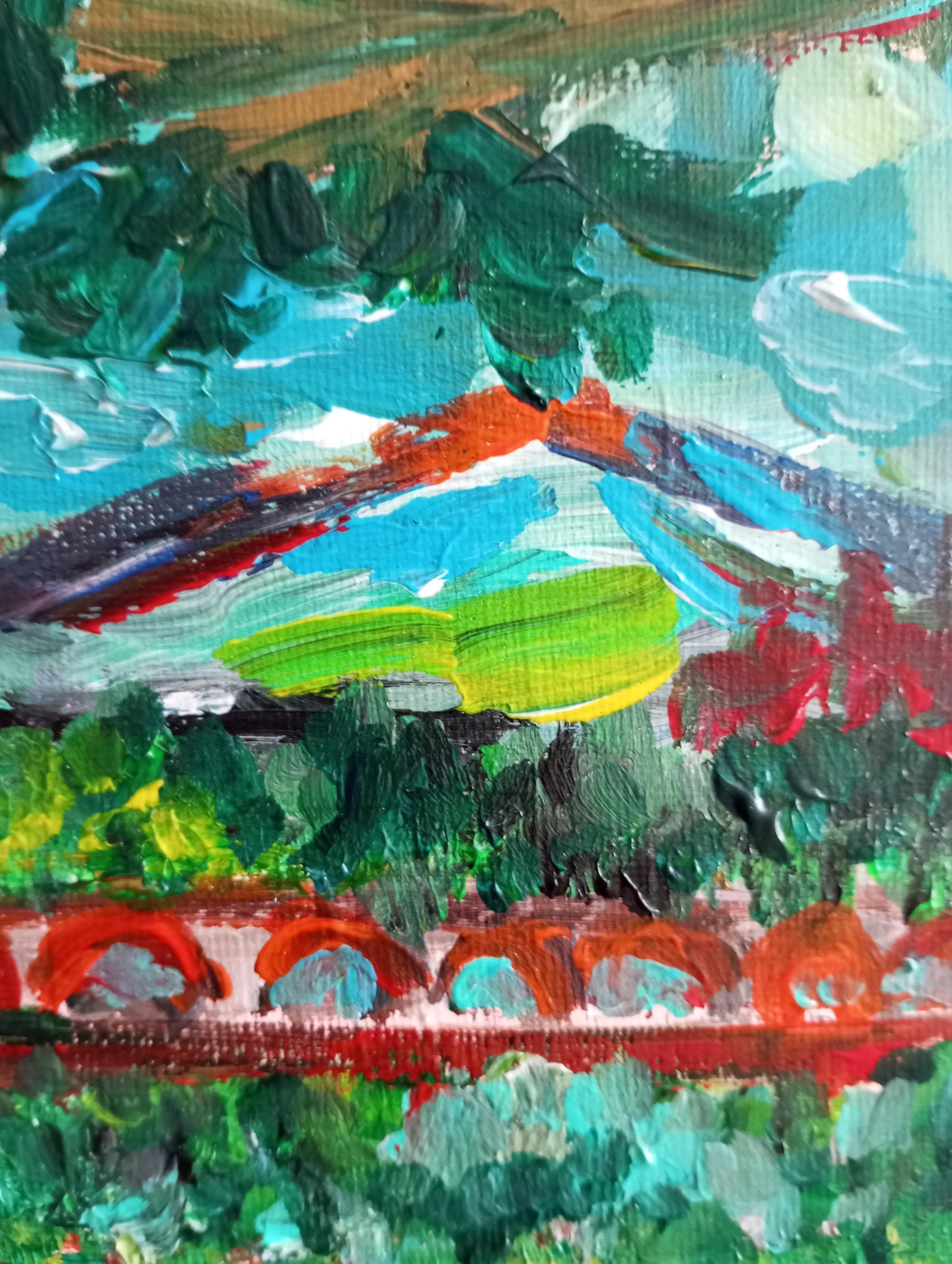 Paysage de nature contemporain, peinture acrylique sur toile ( sud de la France) en vente 7