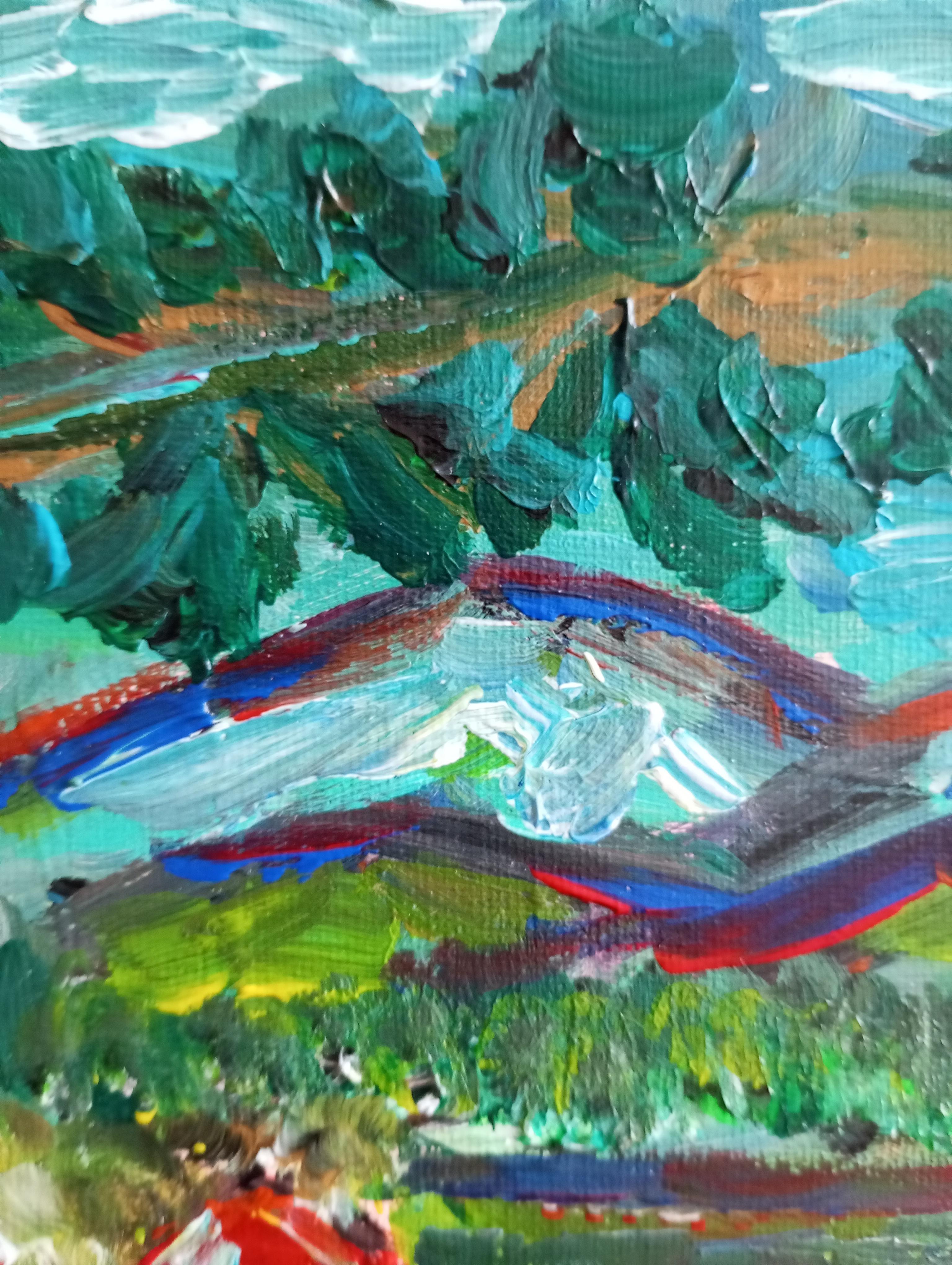 Paysage de nature contemporain, peinture acrylique sur toile ( sud de la France) en vente 8