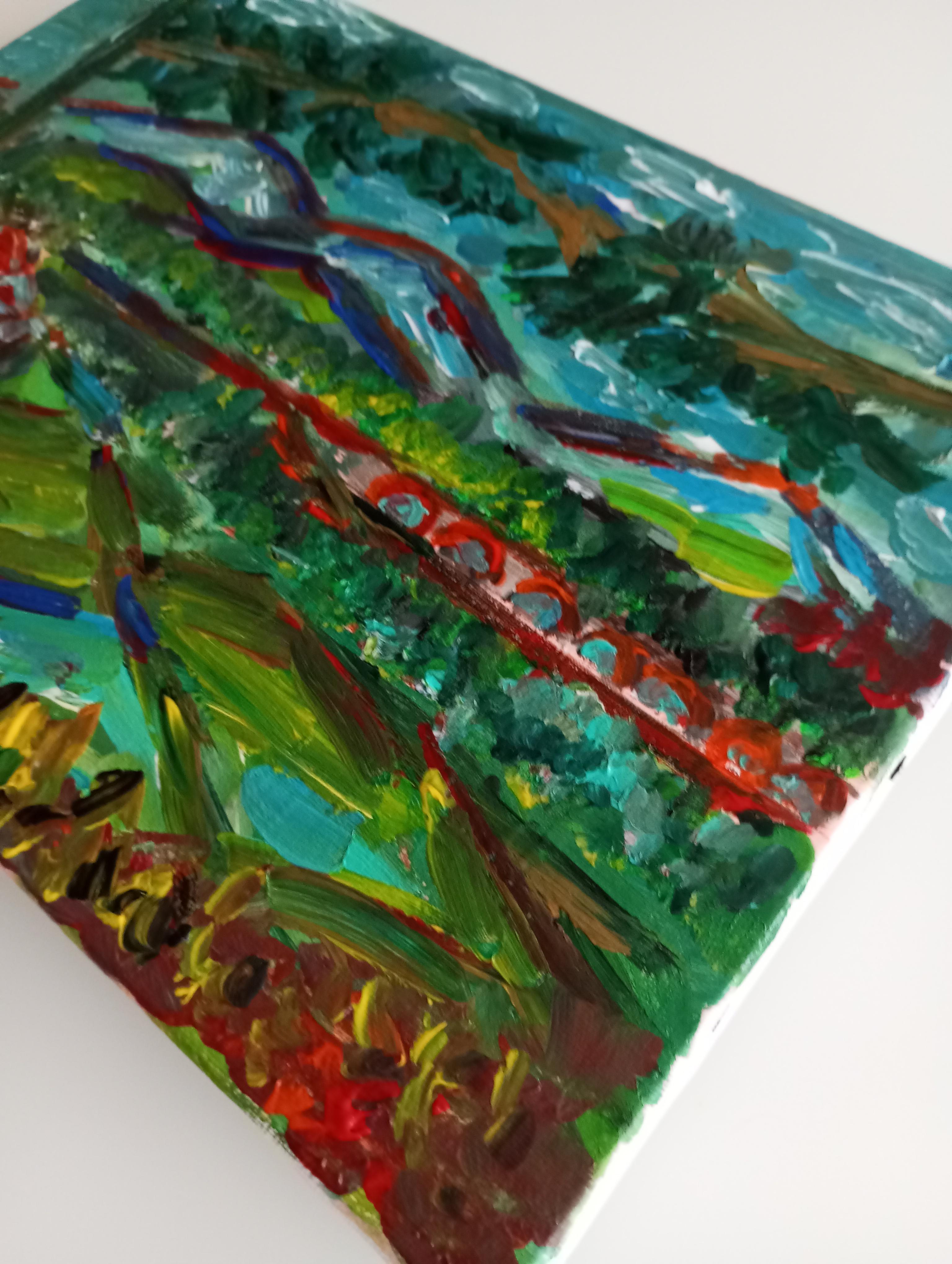 Paysage de nature contemporain, peinture acrylique sur toile ( sud de la France) en vente 9