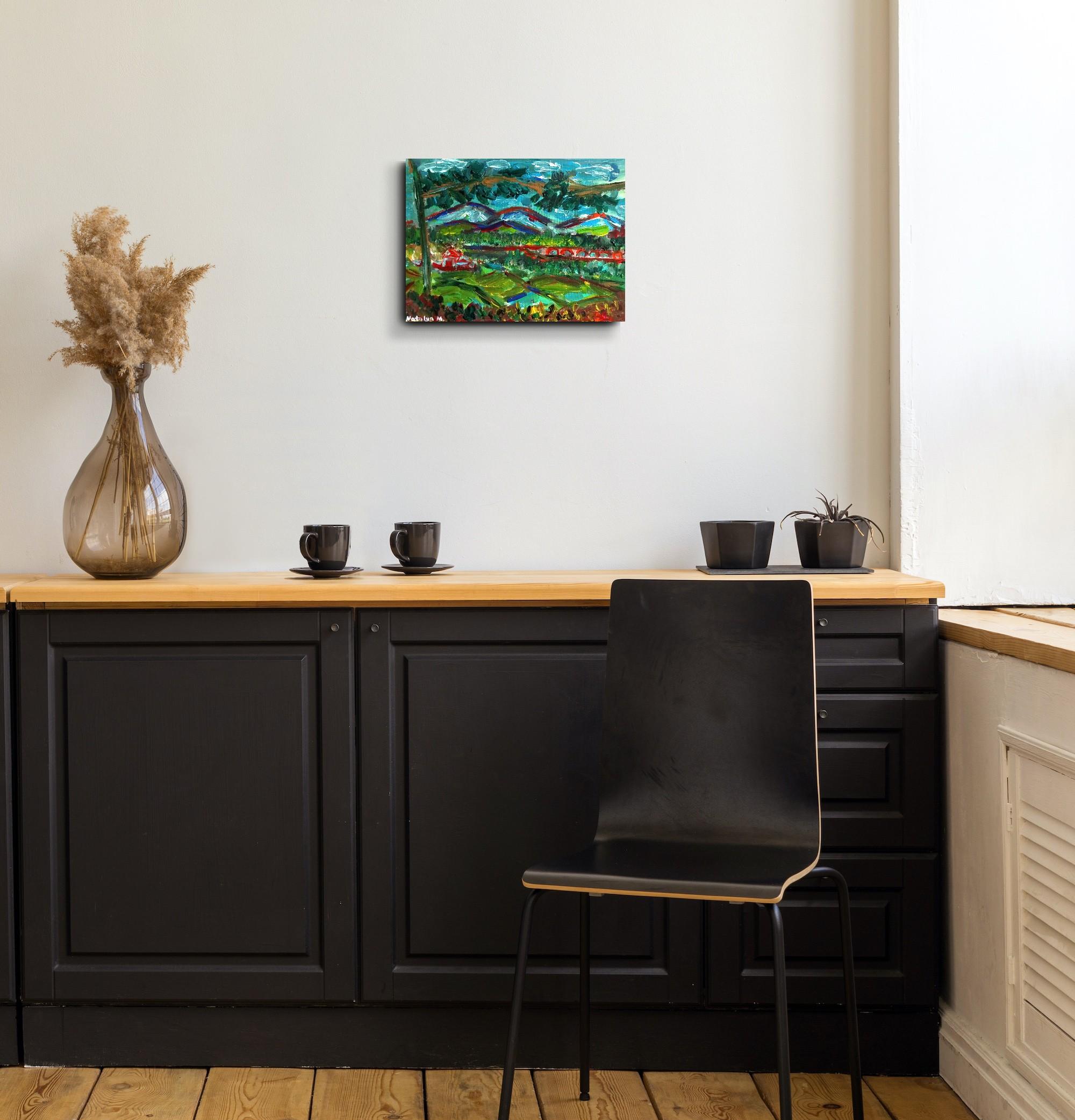 Paysage de nature contemporain, peinture acrylique sur toile ( sud de la France) en vente 12