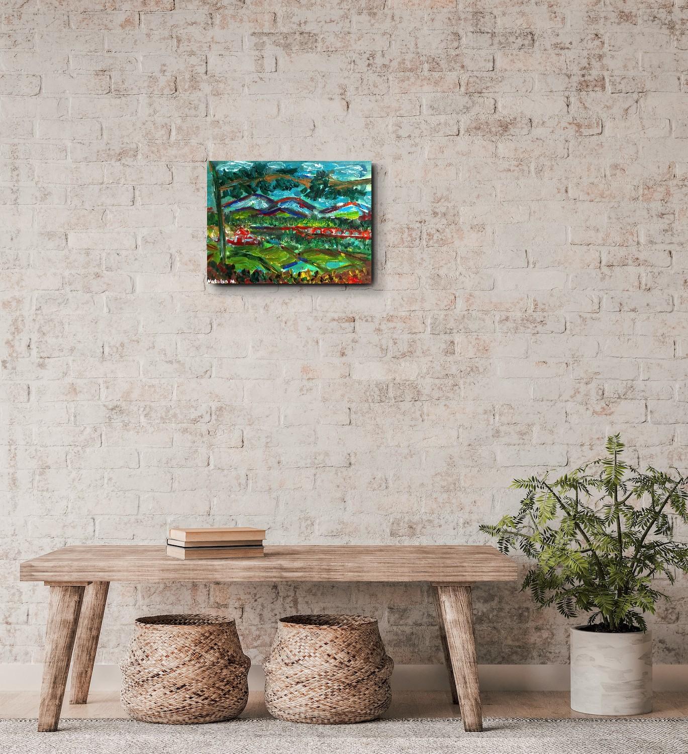 Paysage de nature contemporain, peinture acrylique sur toile ( sud de la France) en vente 13