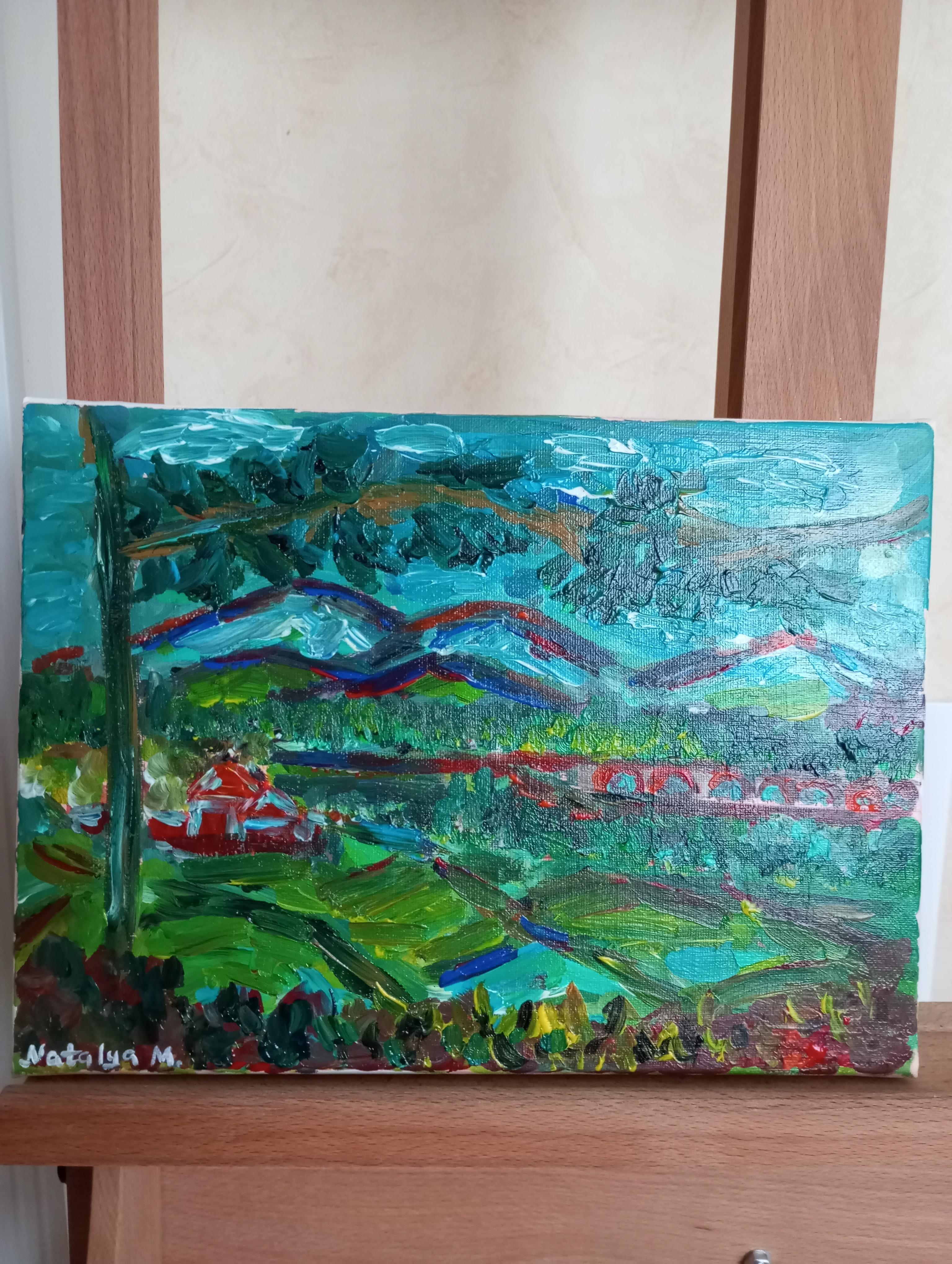 Paysage de nature contemporain, peinture acrylique sur toile ( sud de la France) en vente 2