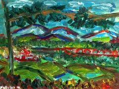 Paysage de nature contemporain, peinture acrylique sur toile ( sud de la France)