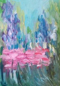 Contemporary impressionist expressive painting "Iris bloom "