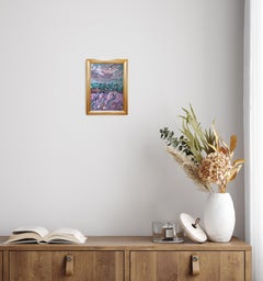 "Champs de lavande de Provence" (art impressionniste contemporain sur papier)