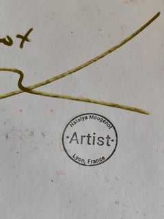 "Let's play tennis"( figurative art naive painting of a boy)