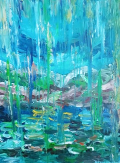 "Light on water lilies" ( Impressionist modern painting on paper))