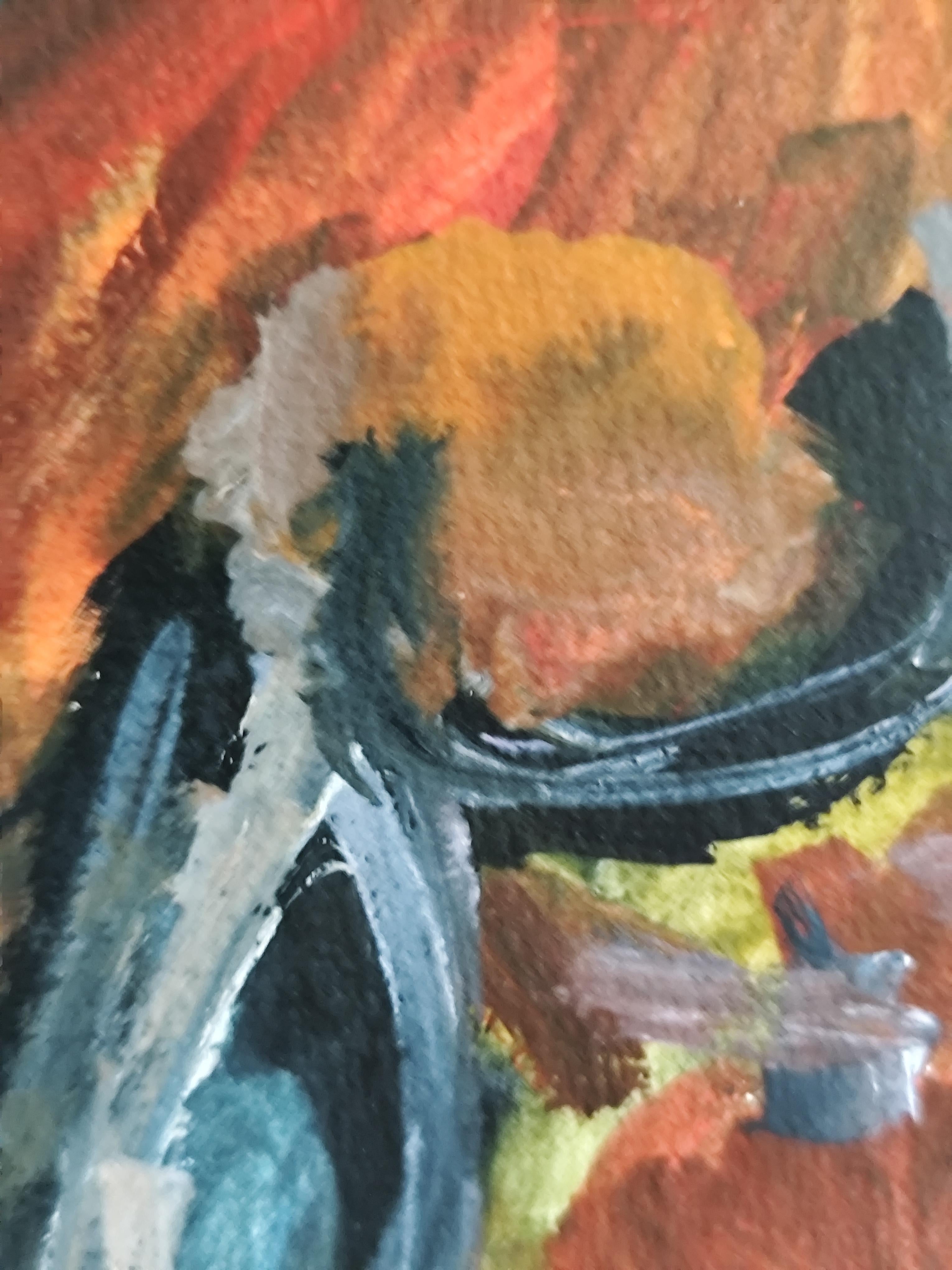 Quadro figurativo astratto ed espressivo contemporaneo di una donna all'acquerello in vendita 9