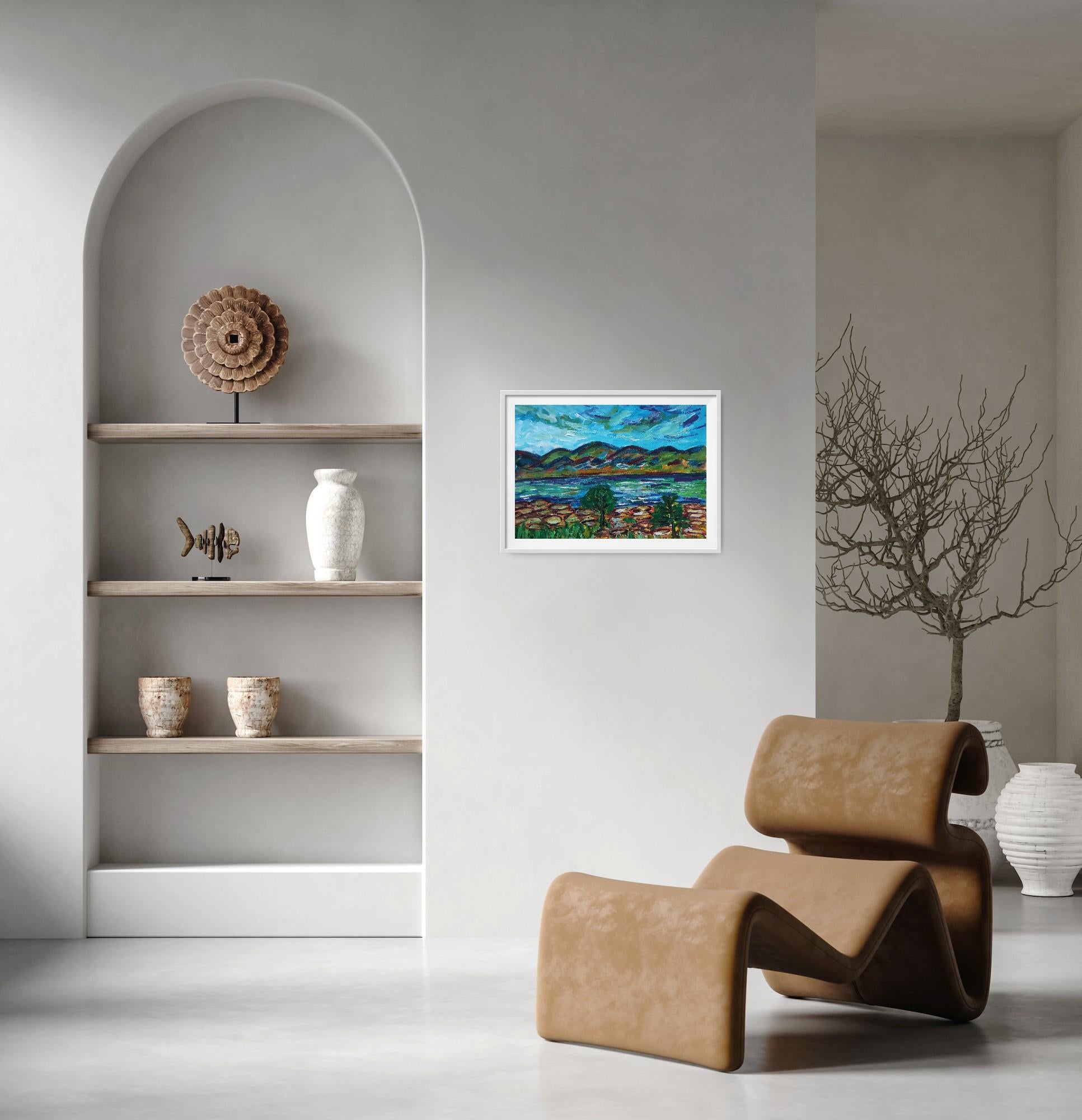 Paesaggio impressionista contemporaneo Nature dipinto ad acquerello su carta - Painting Impressionismo di Natalya Mougenot 