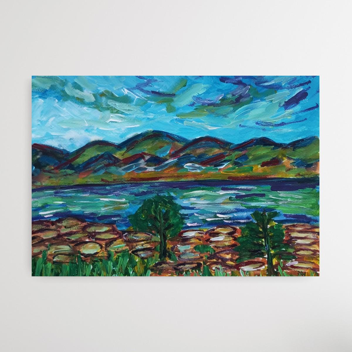 Paesaggio impressionista contemporaneo Nature dipinto ad acquerello su carta in vendita 3