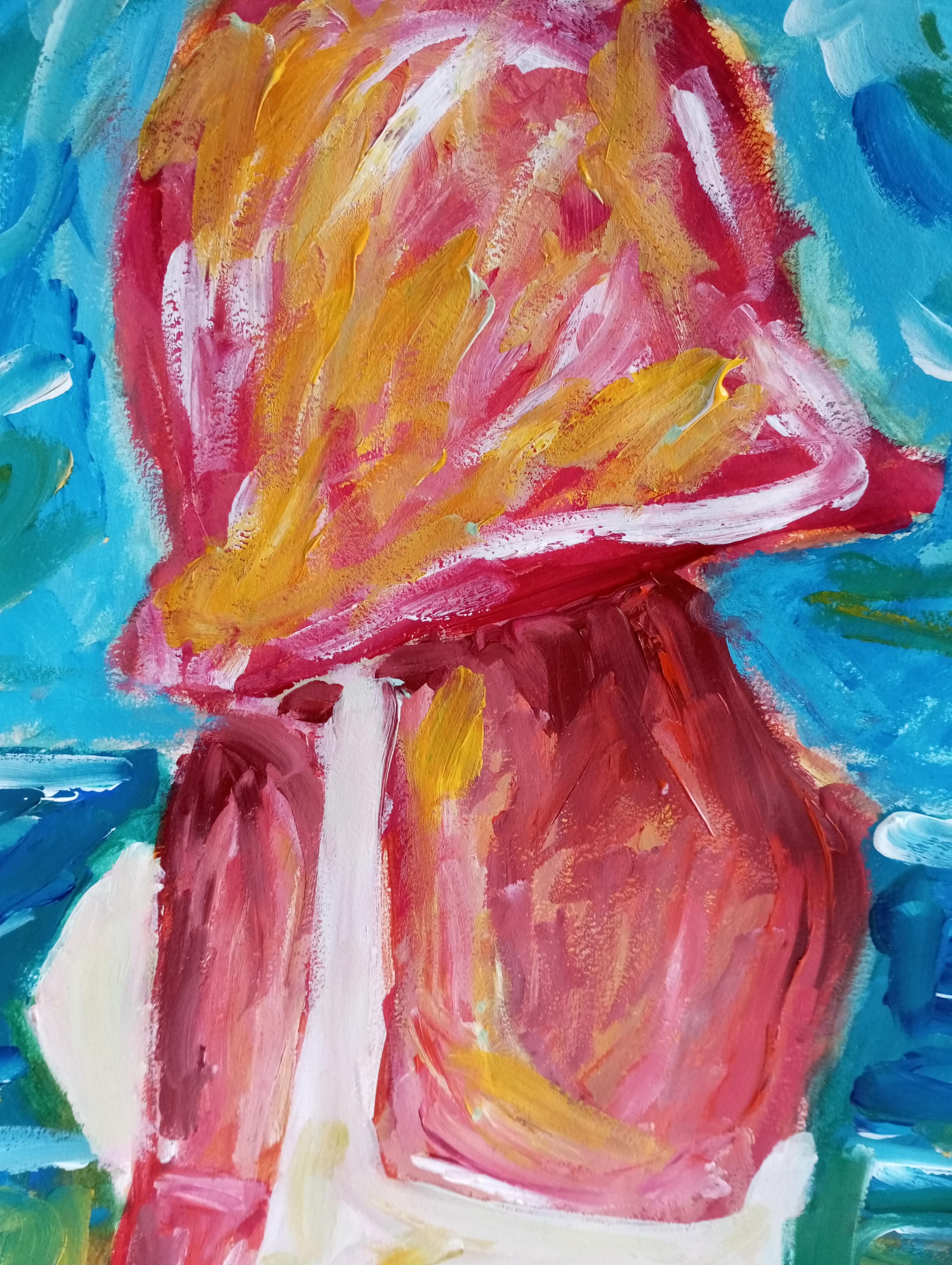 Zeitgenössische Acrylmalerei einer Frau auf Papier, inspiriert von Marylin Monroe im Angebot 5