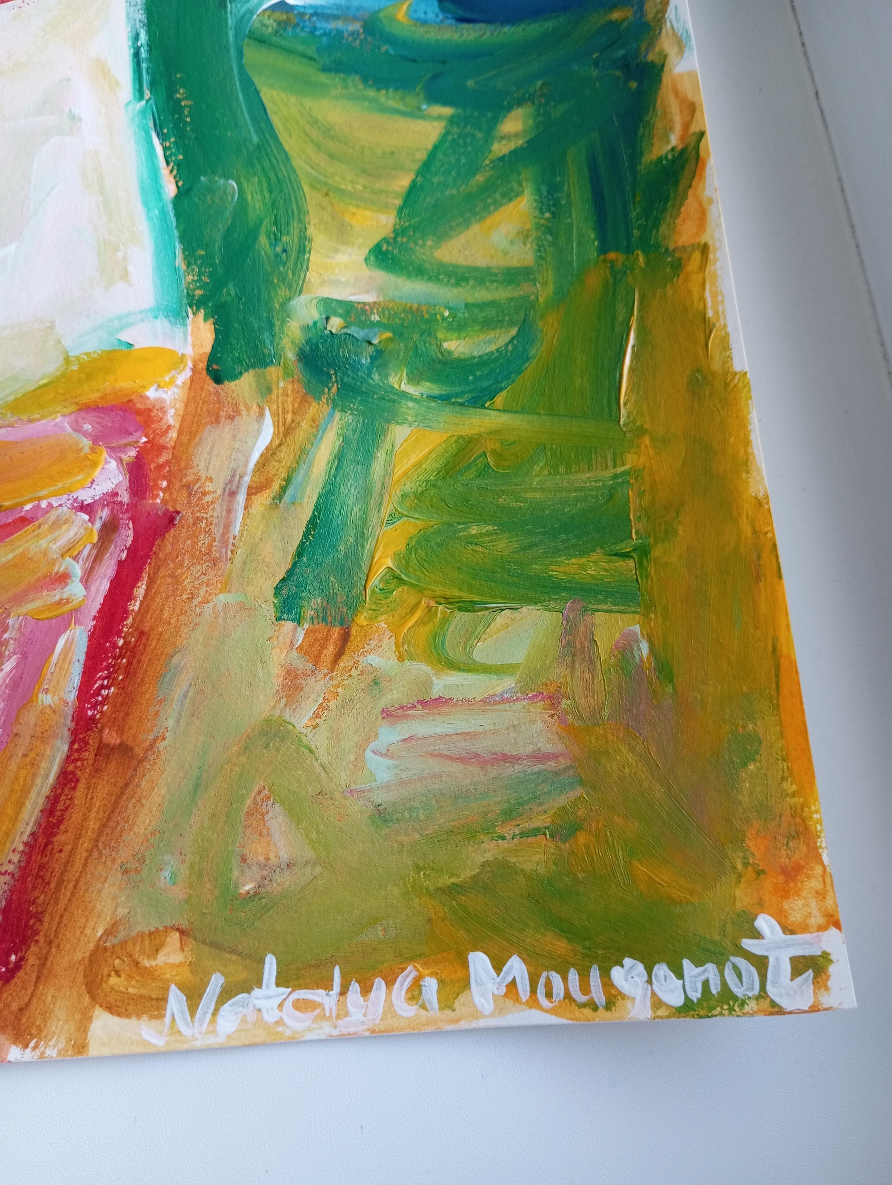 Zeitgenössische Acrylmalerei einer Frau auf Papier, inspiriert von Marylin Monroe im Angebot 13