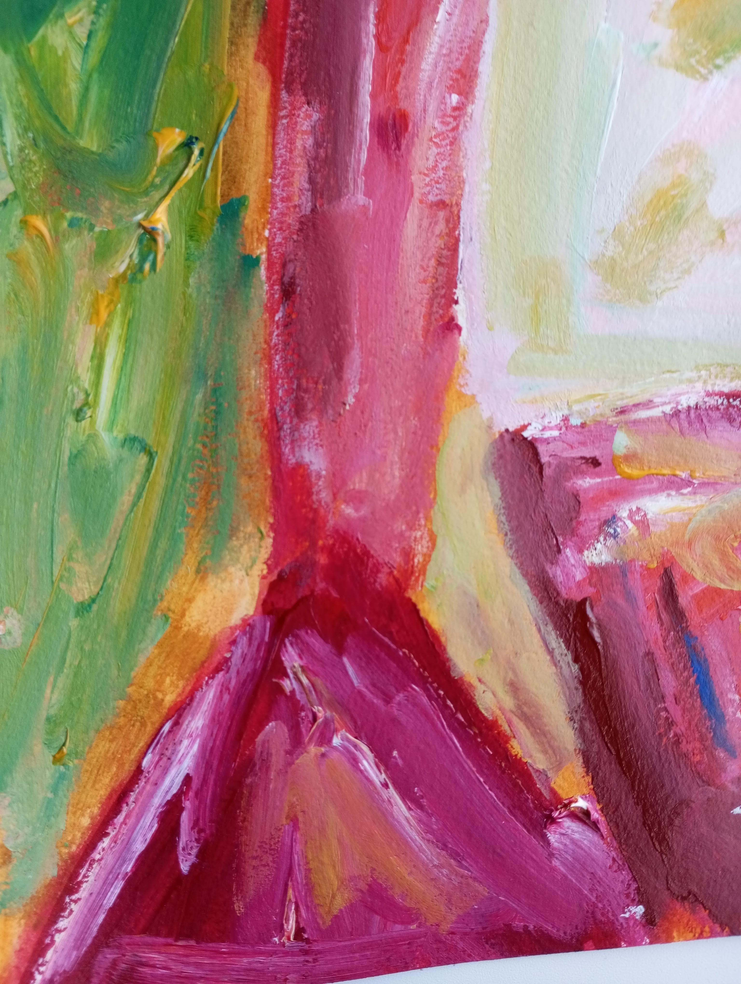 Zeitgenössische Acrylmalerei einer Frau auf Papier, inspiriert von Marylin Monroe im Angebot 15
